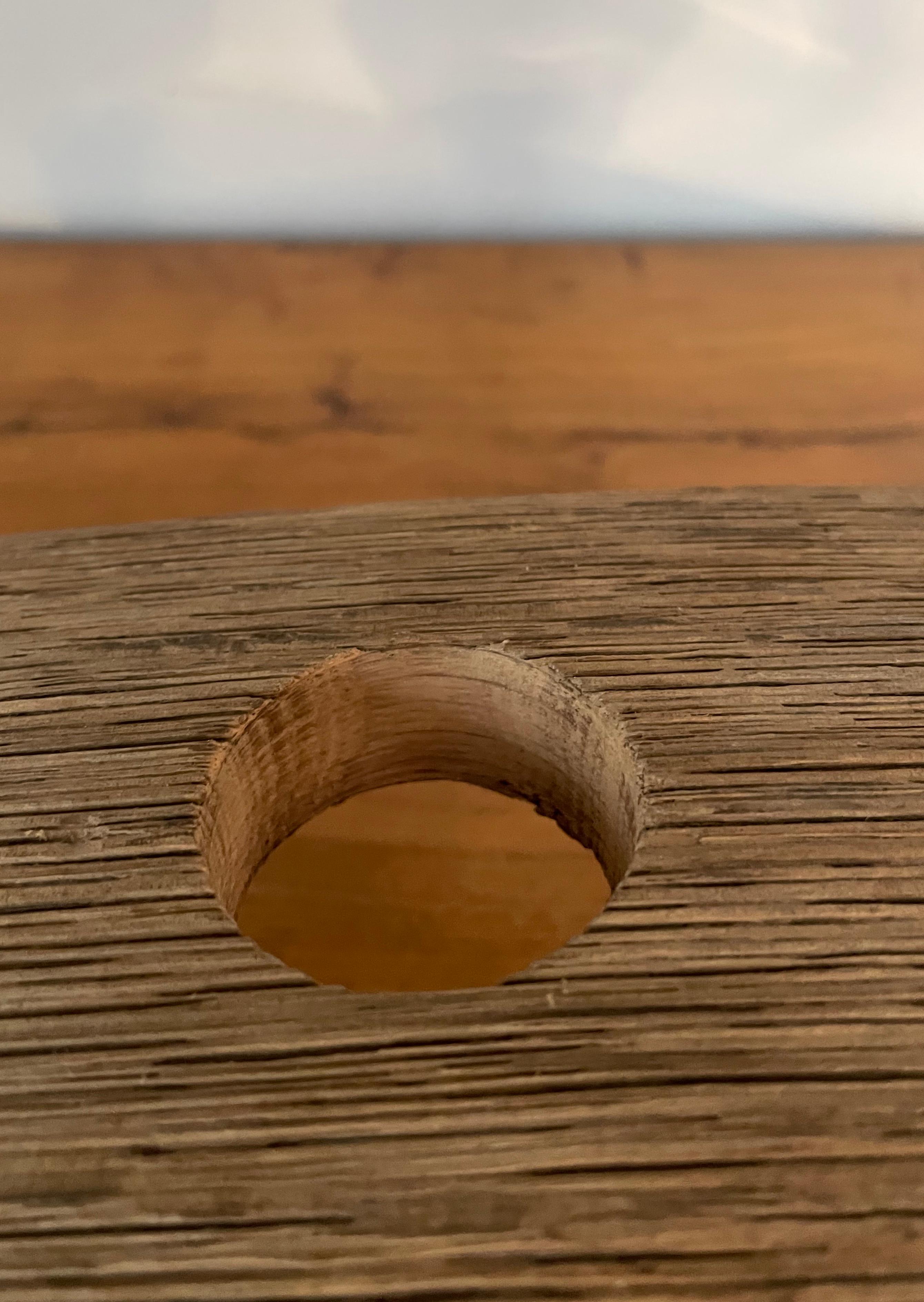 Coppia di candelabri francesi nautici in Oak con bicchieri e portacandele in vendita 8