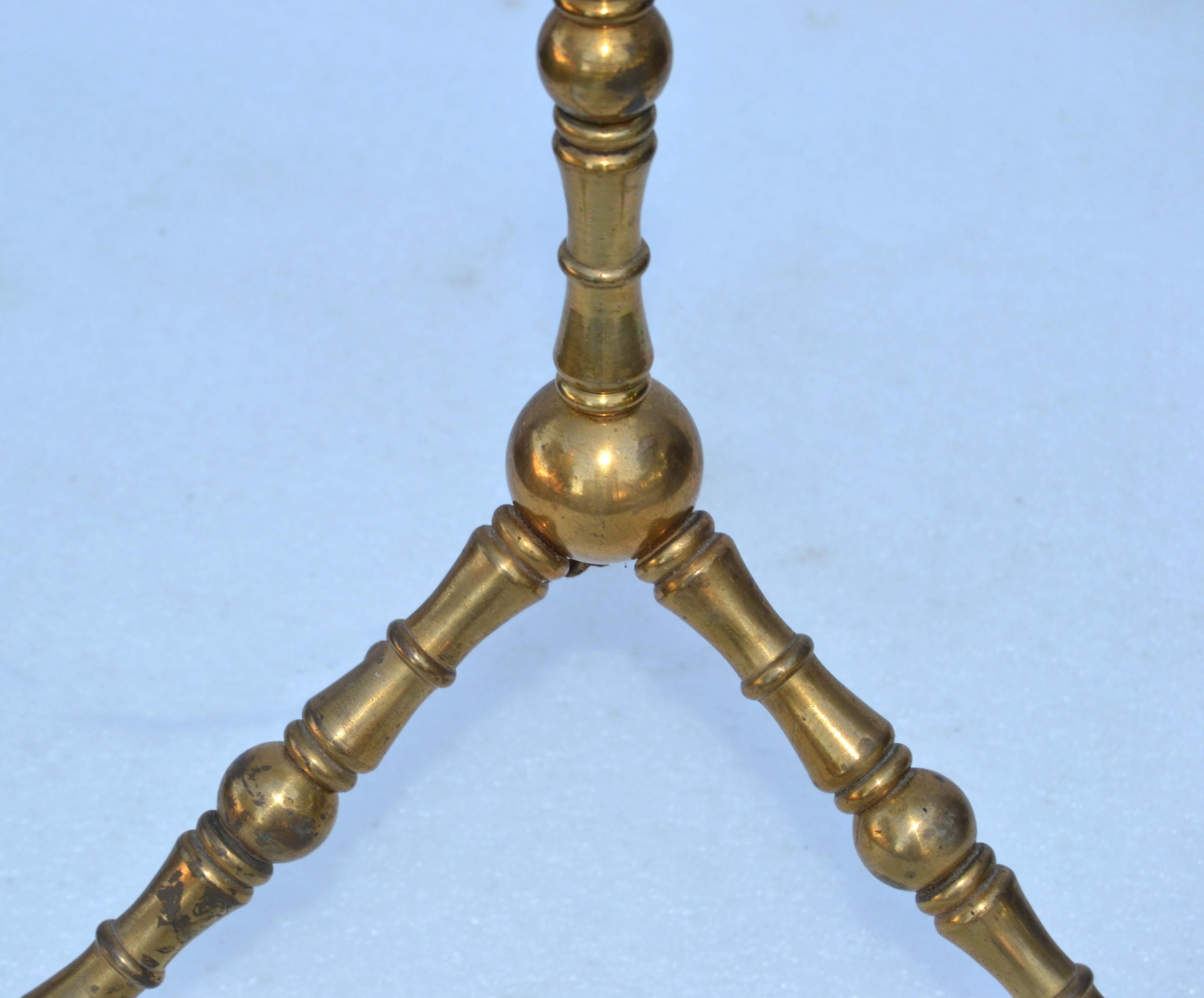 Pair, French Neoclassical Bronze Faux Bamboo & Brass Maison Baguès Floor Lamp For Sale 8