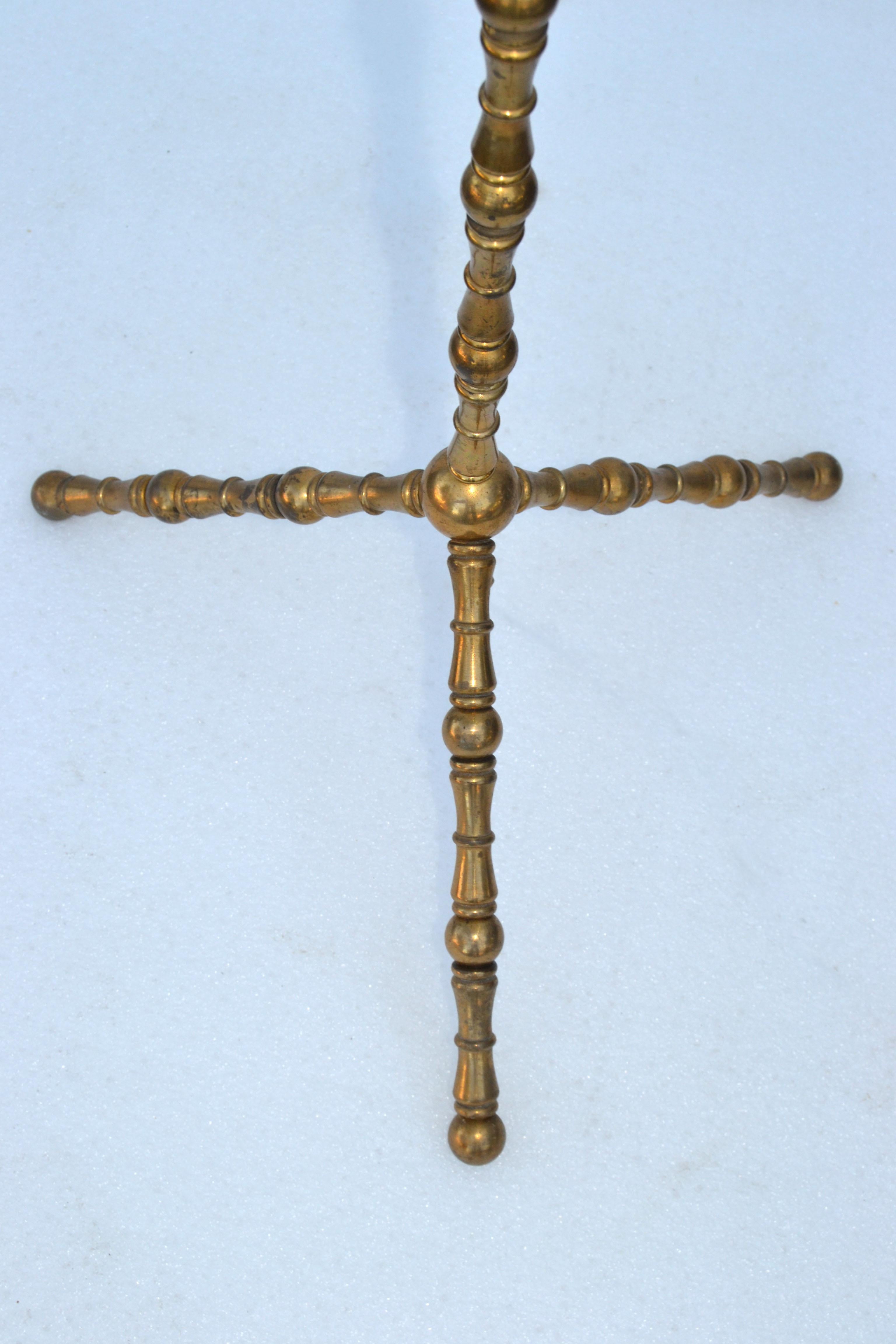 Pair, French Neoclassical Bronze Faux Bamboo & Brass Maison Baguès Floor Lamp For Sale 9