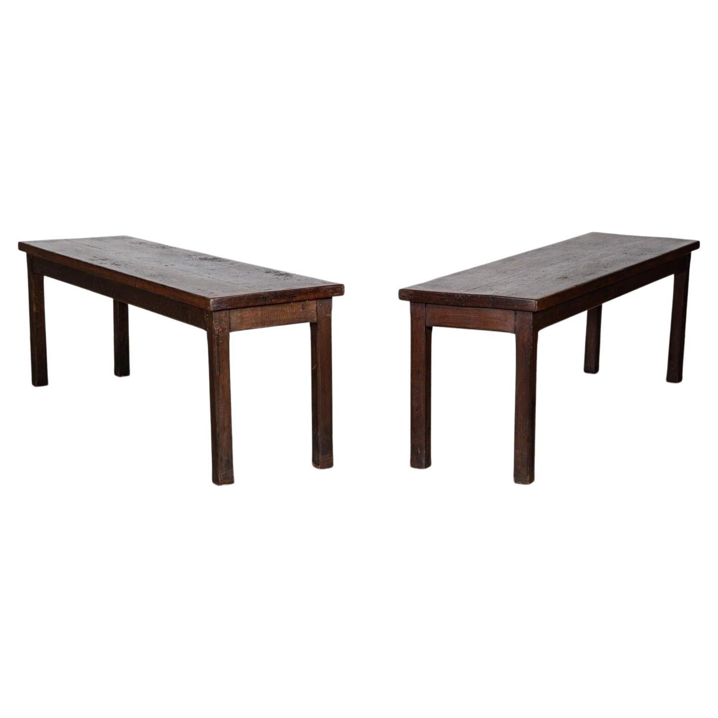Pair French Oak Cafe Tables For Sale at 1stDibs