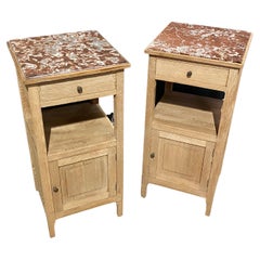Pair French Oak Nightstands