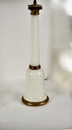 Pair French Opaline Lamps