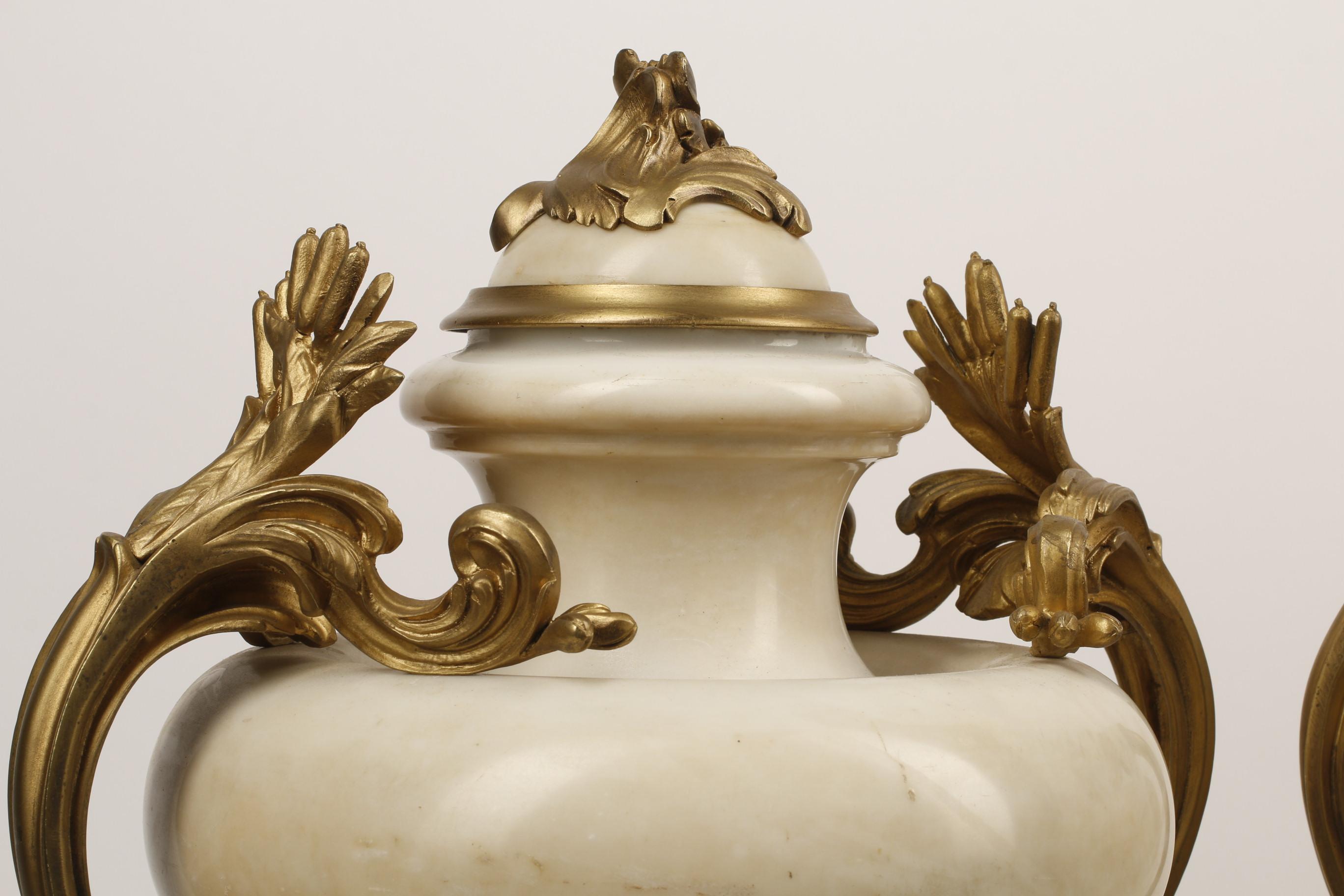 French Pair Ormolu Mounted Marble Urns, Signed E. KAHN 9