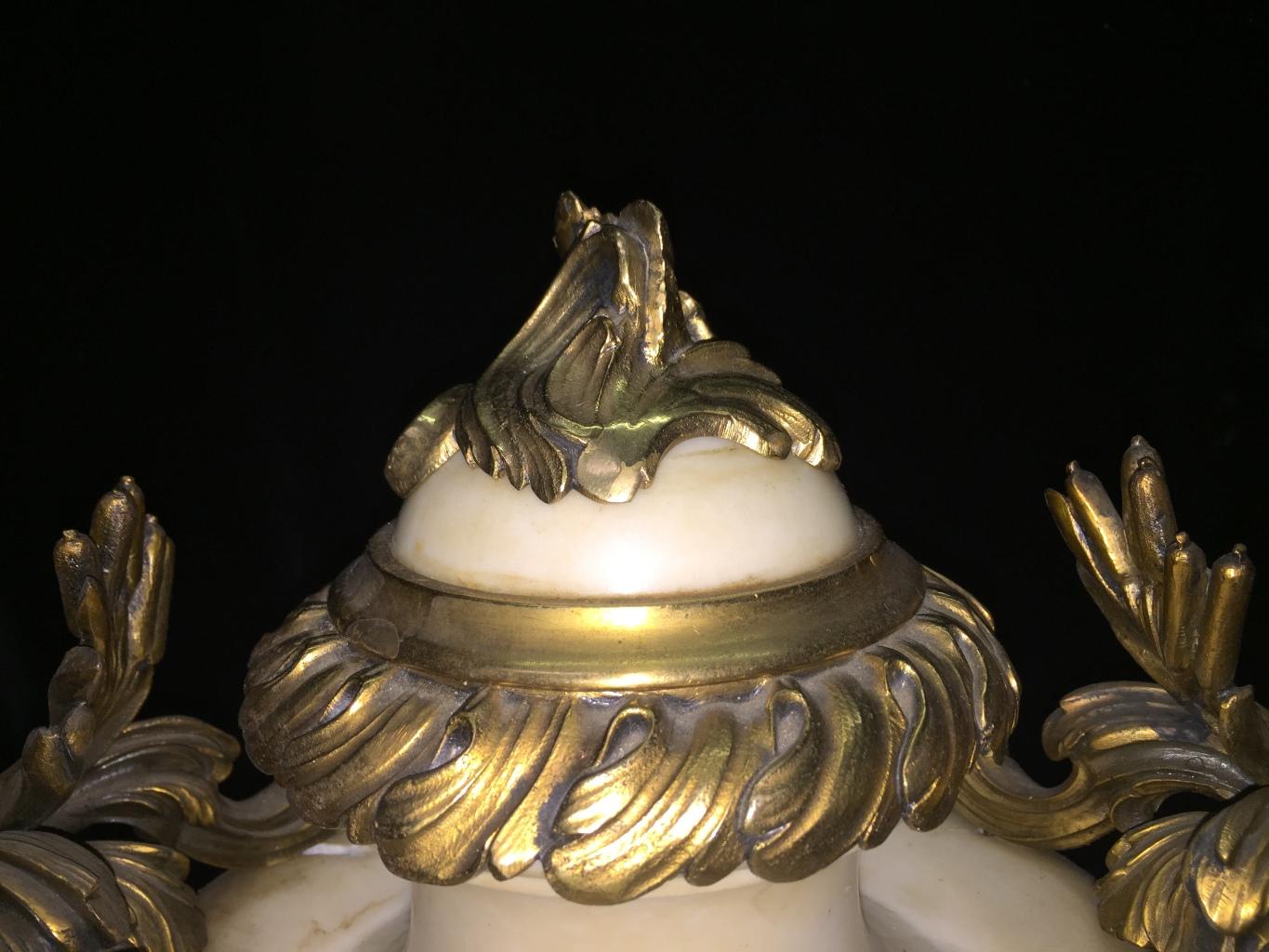 French Pair Ormolu Mounted Marble Urns, Signed E. KAHN 3