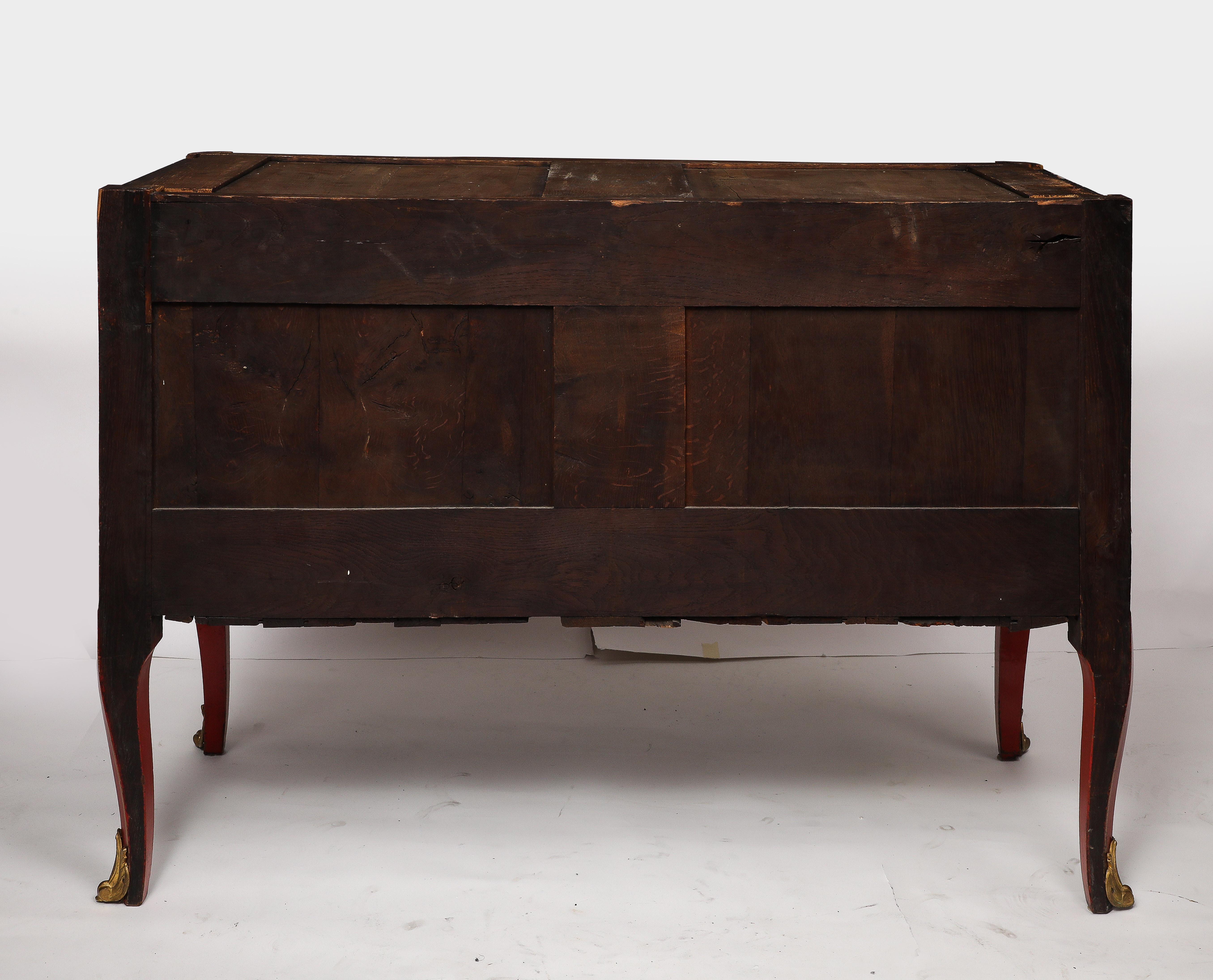 Pair French Ormolu Mounted Chinoiserie Red Lacquer Commodes, François Boucher For Sale 13