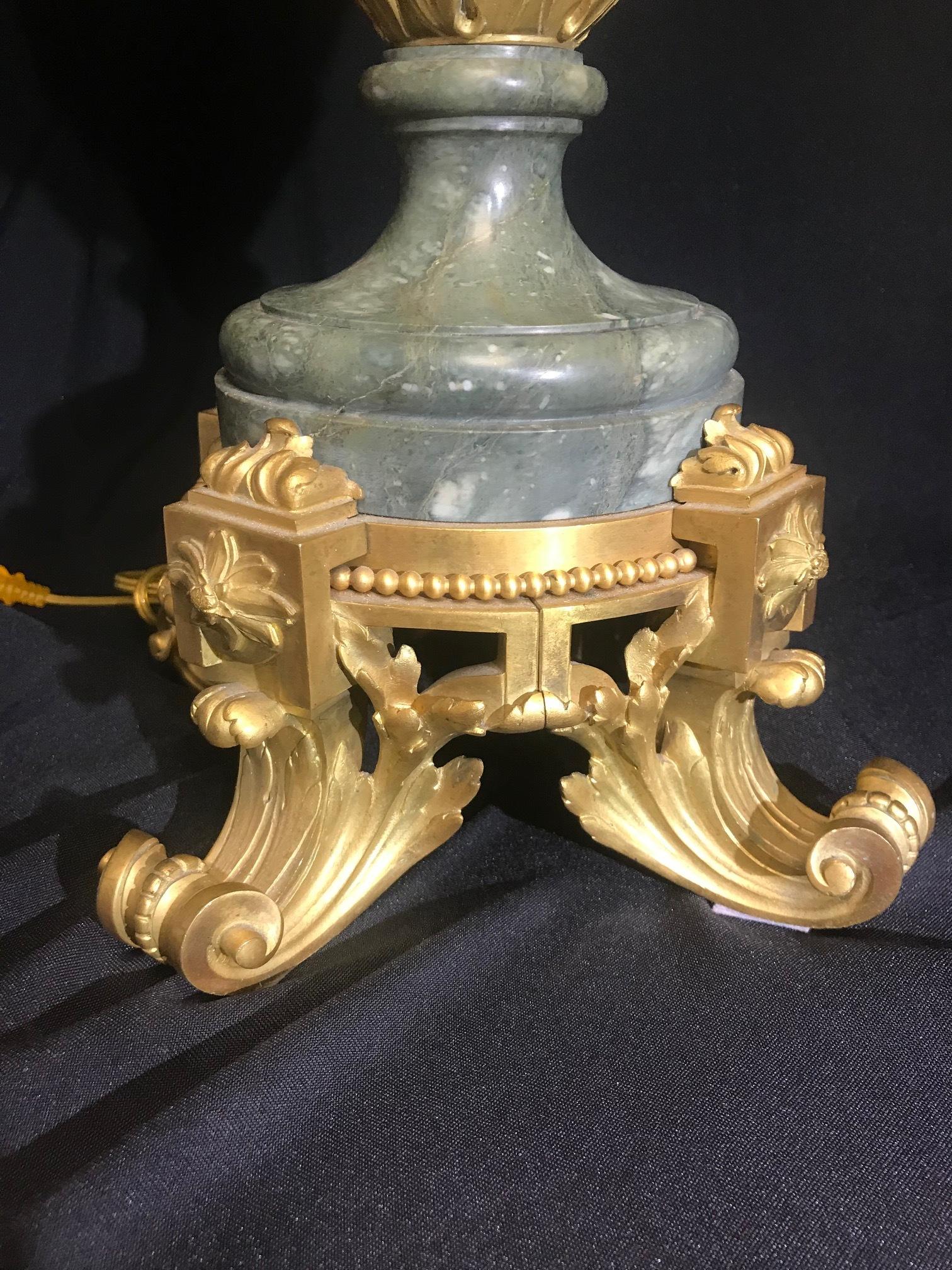 Pair of French Ormolu Mounted Marble Urns, Signed GJL 4