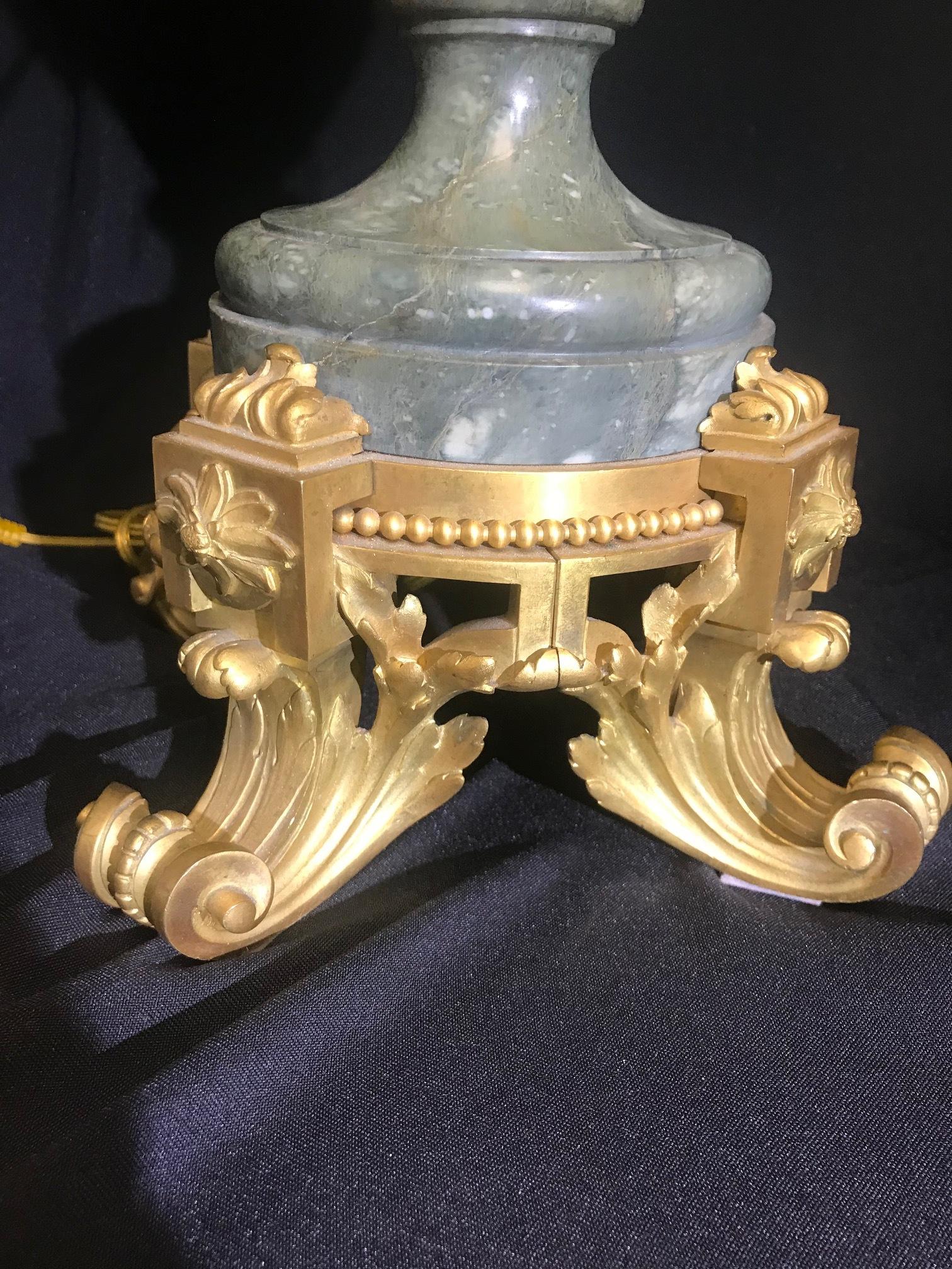 Pair of French Ormolu Mounted Marble Urns, Signed GJL 5