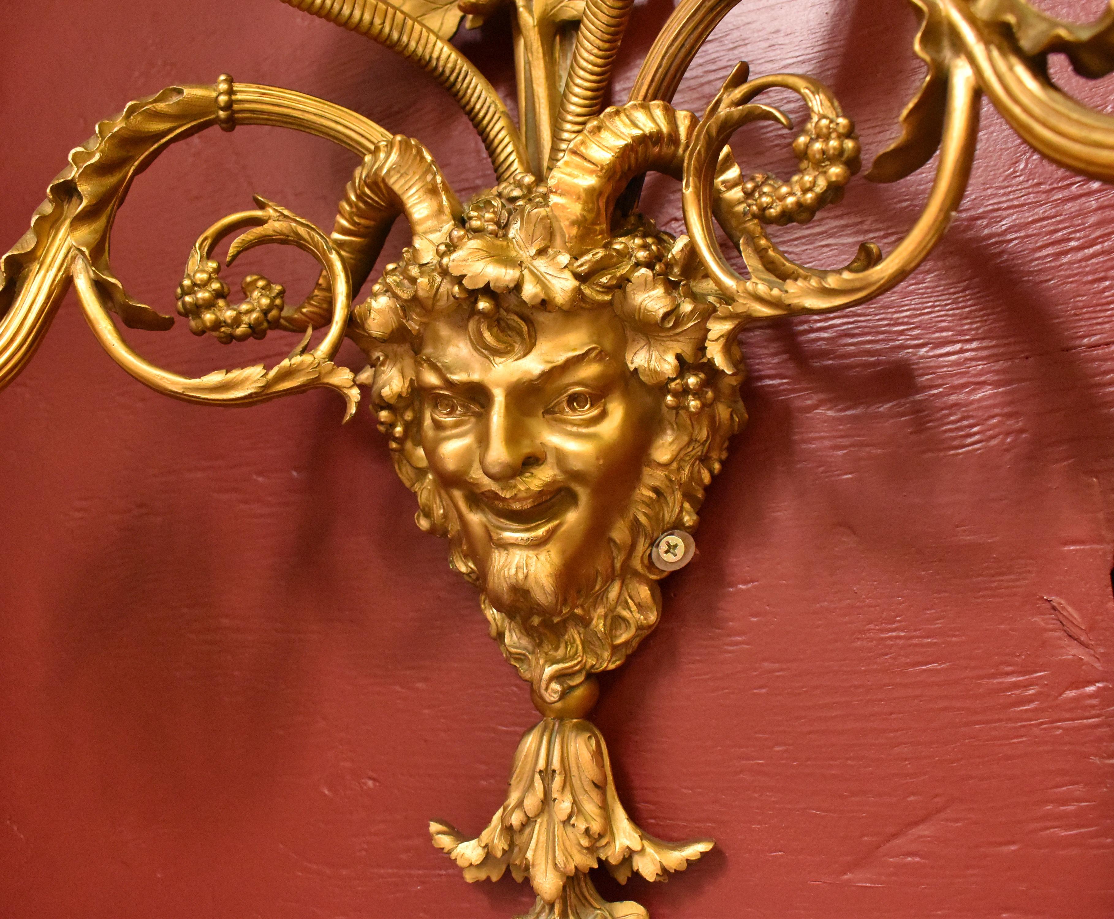 Pair French Ormolu Sconces, 19 Century For Sale 3