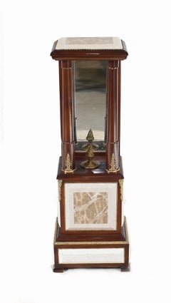 Pair French Pedestal Column Stands - Empire Tables Marble