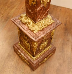Pair French Pedestal Stands Marble Louis XVI Revival