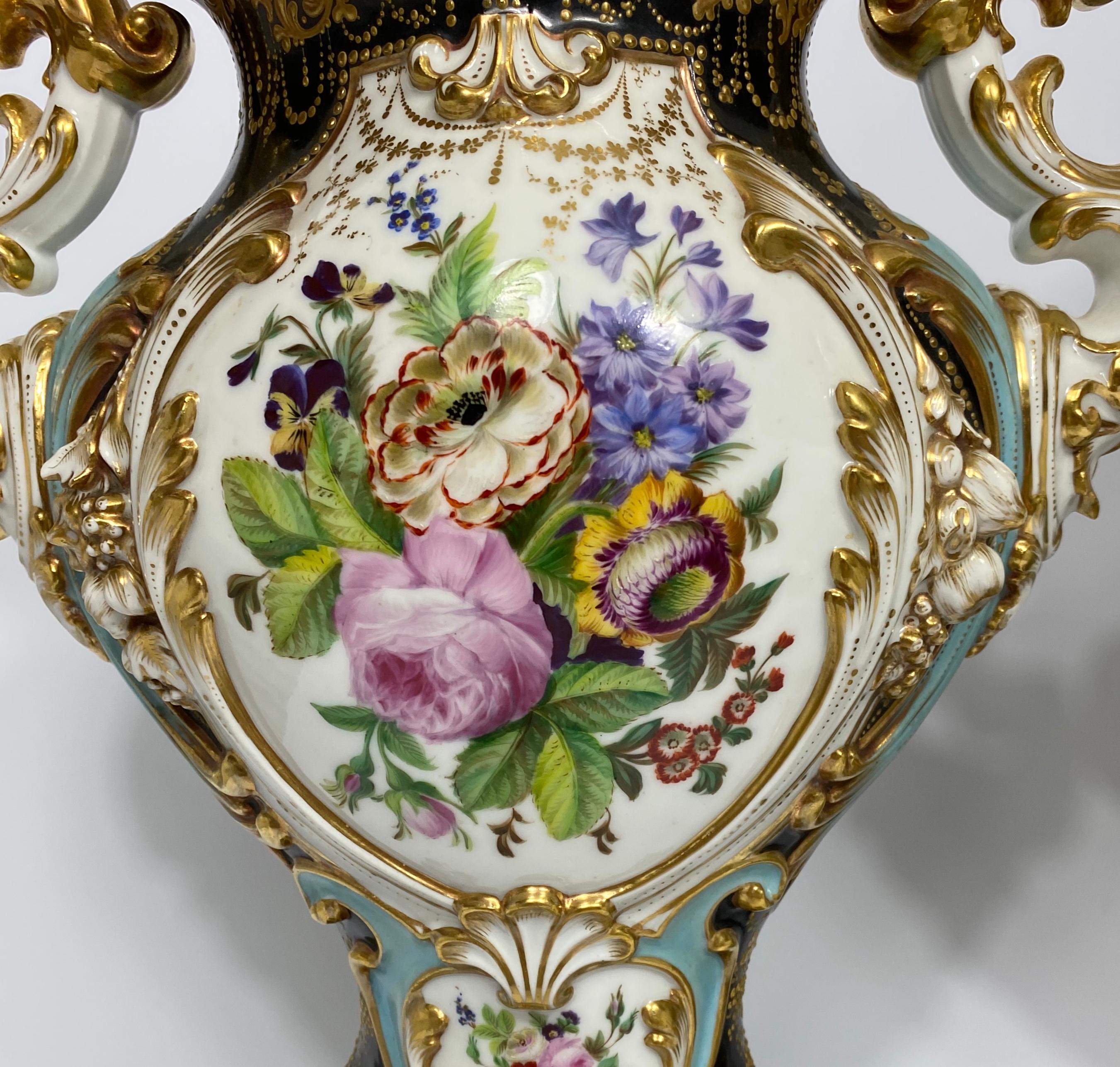 Mid-19th Century Pair of French Porcelain Vases, Probably Jacob Petit, circa 1840
