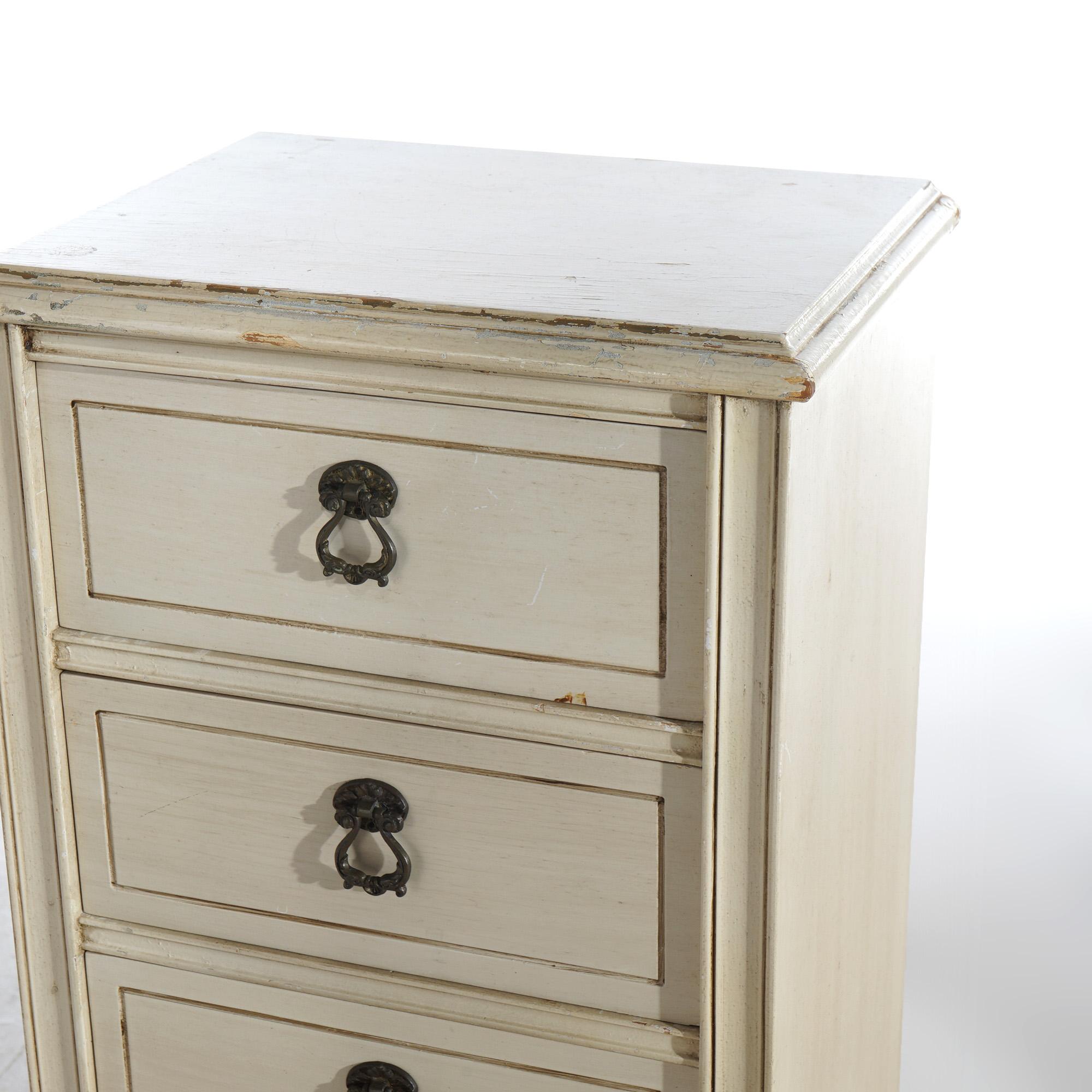 20th Century Pair French Provincial Style Four Drawer Side Cabinets 20th C For Sale