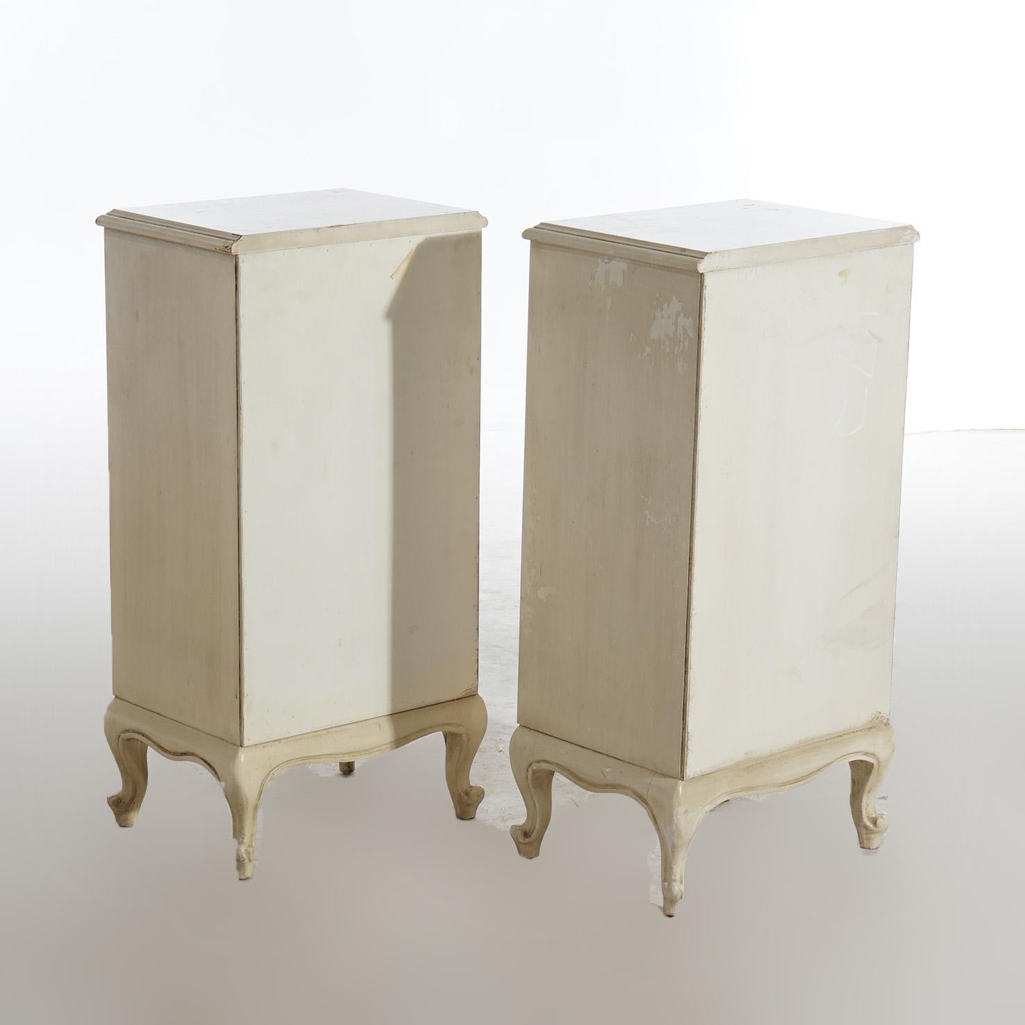Pair French Provincial Style Four Drawer Side Cabinets 20th C For Sale 3