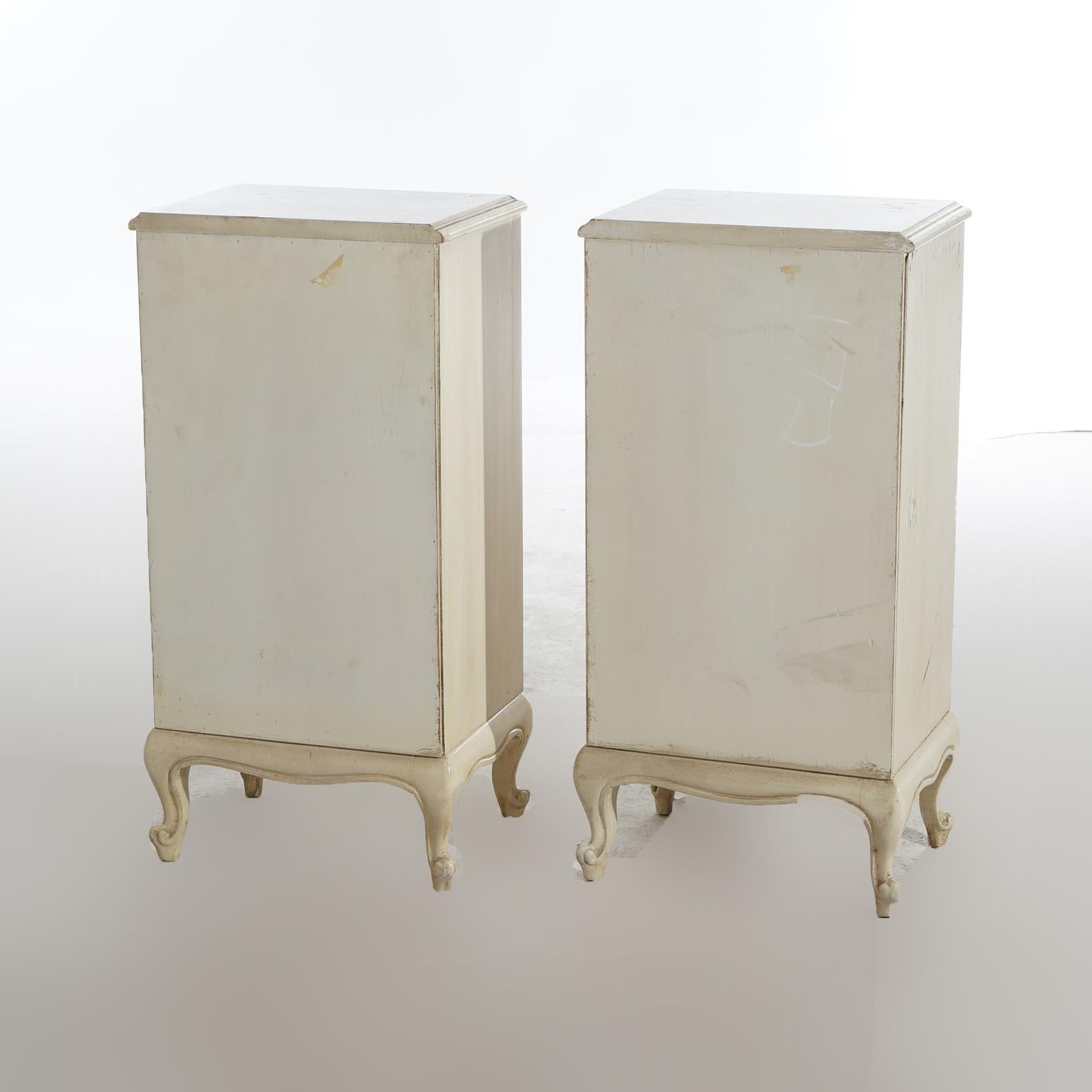 Pair French Provincial Style Four Drawer Side Cabinets 20th C For Sale 4
