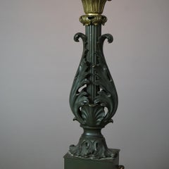 Pair French Second Empire Parcel Gilt Bronze Acanthus Table Lamps Circa 1880