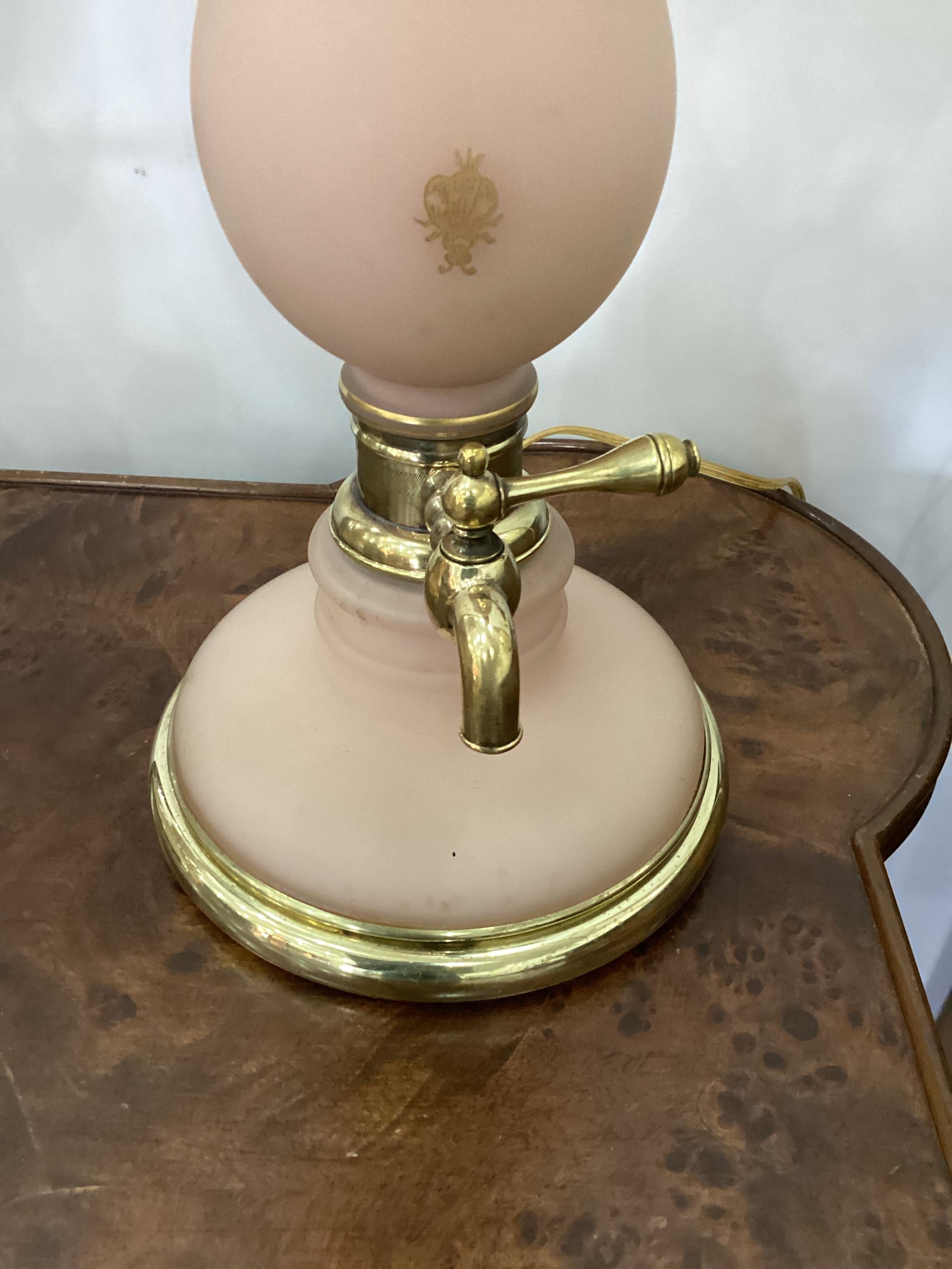 Pair French Seltzer Bottle Lamps with Napoleonic Emblems  In Good Condition For Sale In Chapel Hill, NC