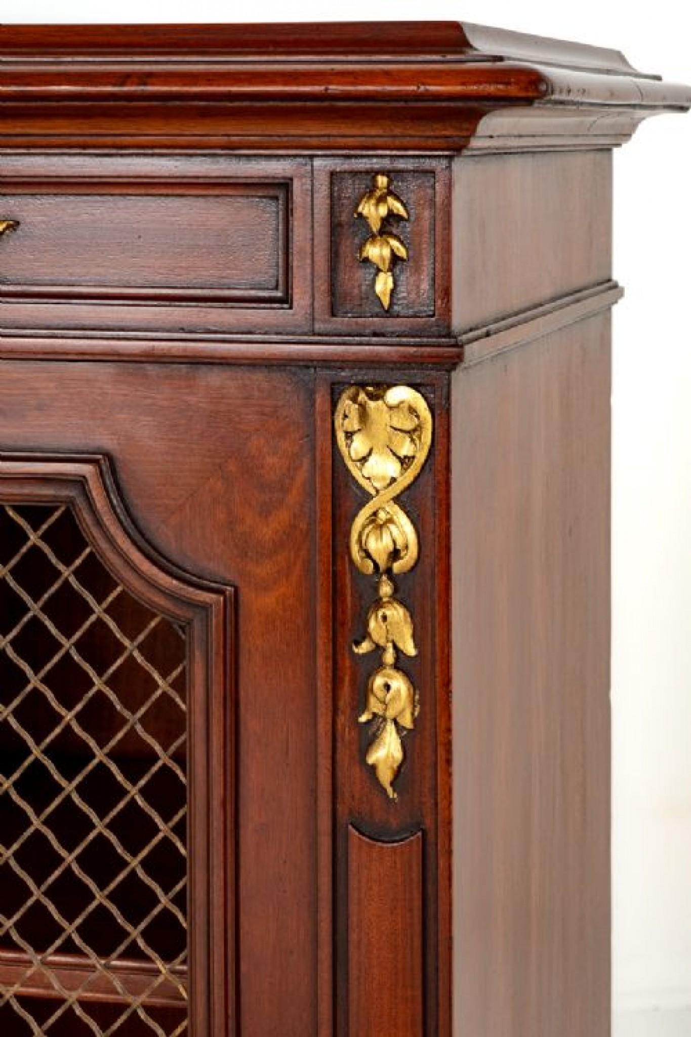 Pair French Side Cabinets Bookcase Walnut 1880 In Good Condition For Sale In Potters Bar, GB