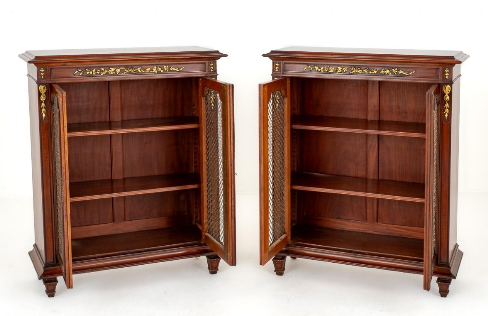 Pair French Side Cabinets Bookcase Walnut 1880 For Sale 3