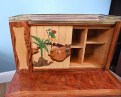 Pair French Side Cabinets Parisian Marquetry Inlay Ebeniste