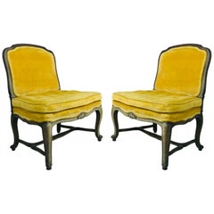 Pair French Slipper Chairs