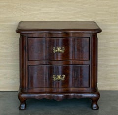 Pair French Solid Walnut Night Stands with two drawers