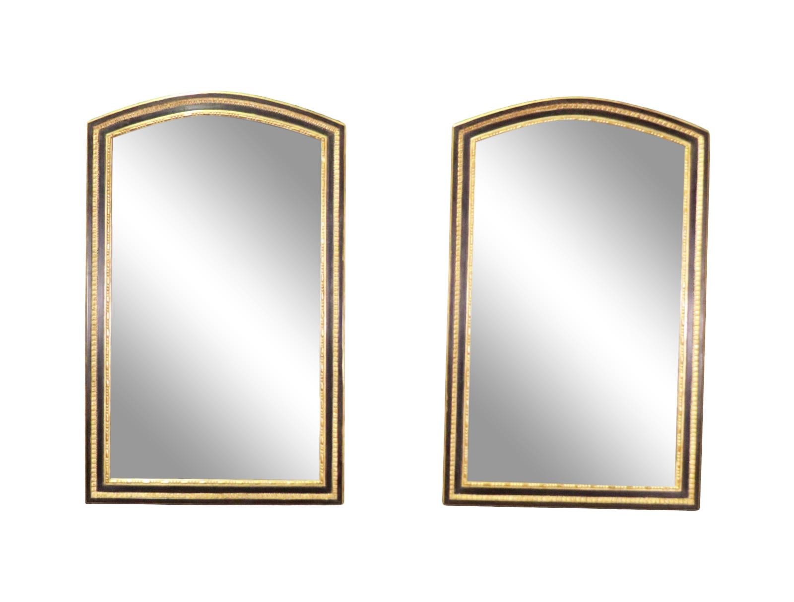 Pair French Sophisticated Giltwood Mirrors  2