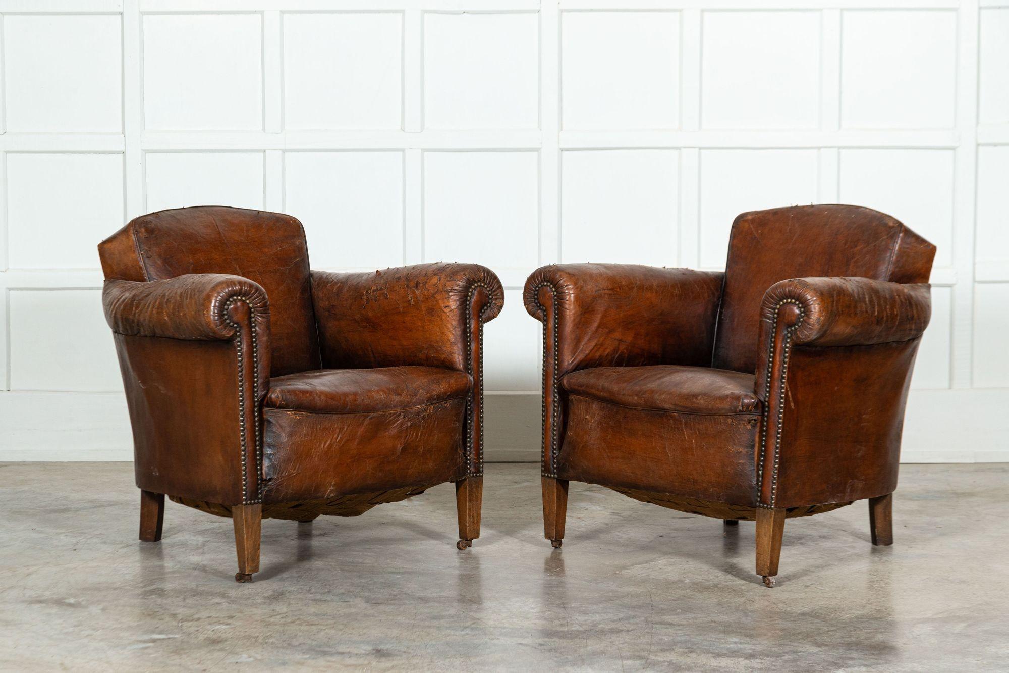 circa 1900
Pair French Sprung Leather Club Armchairs
Price is for the pair
sku 1515
W83 x D88 x H75cm
Seat height 43cm