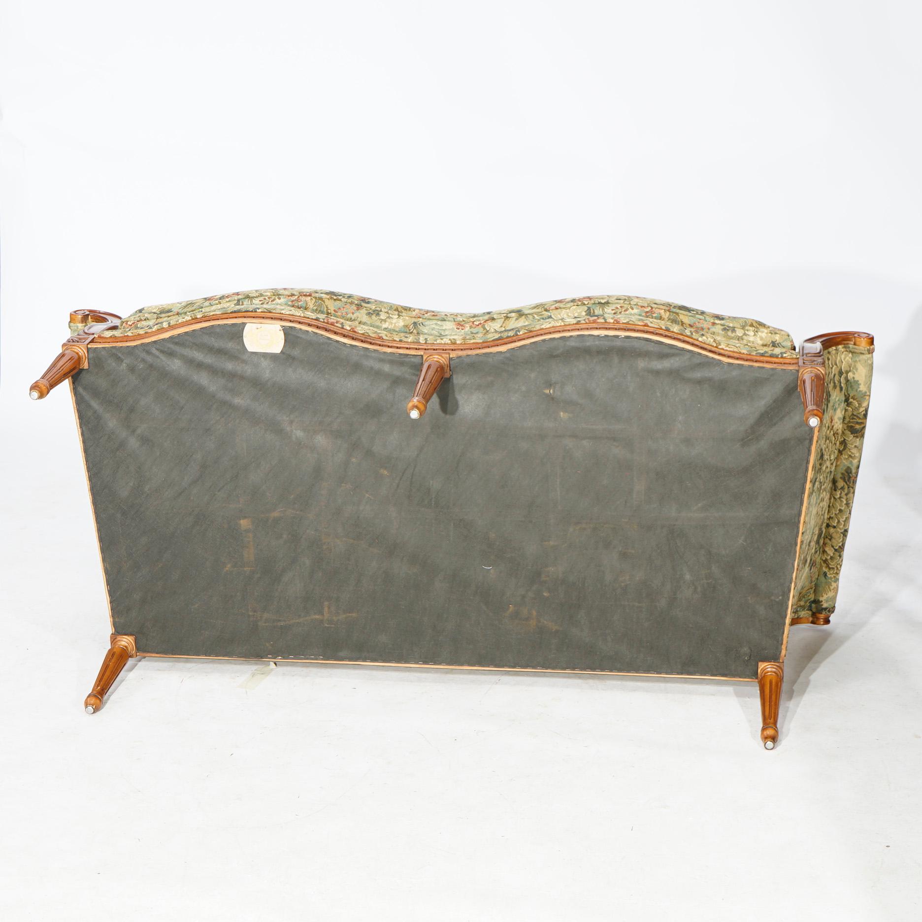 American Pair French Style John Widdicomb Furniture Company Upholstered Settees, 20th C.