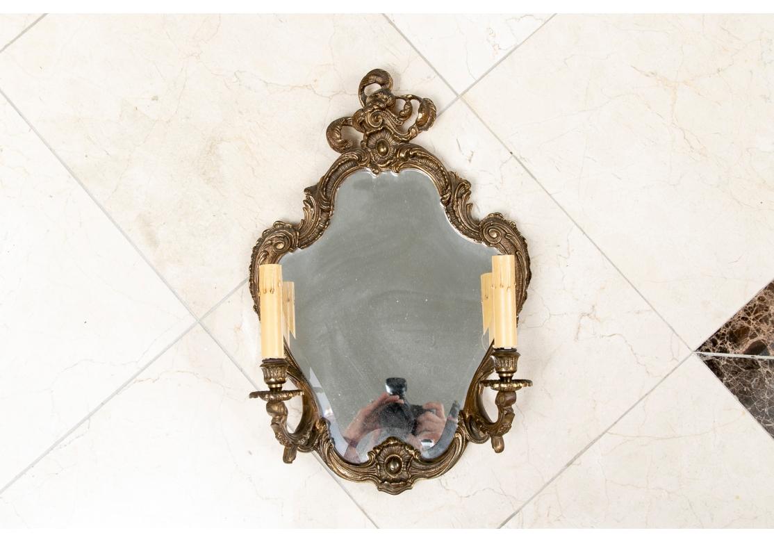 Pair French Style Mirrors With Electric Candle Sconces 1