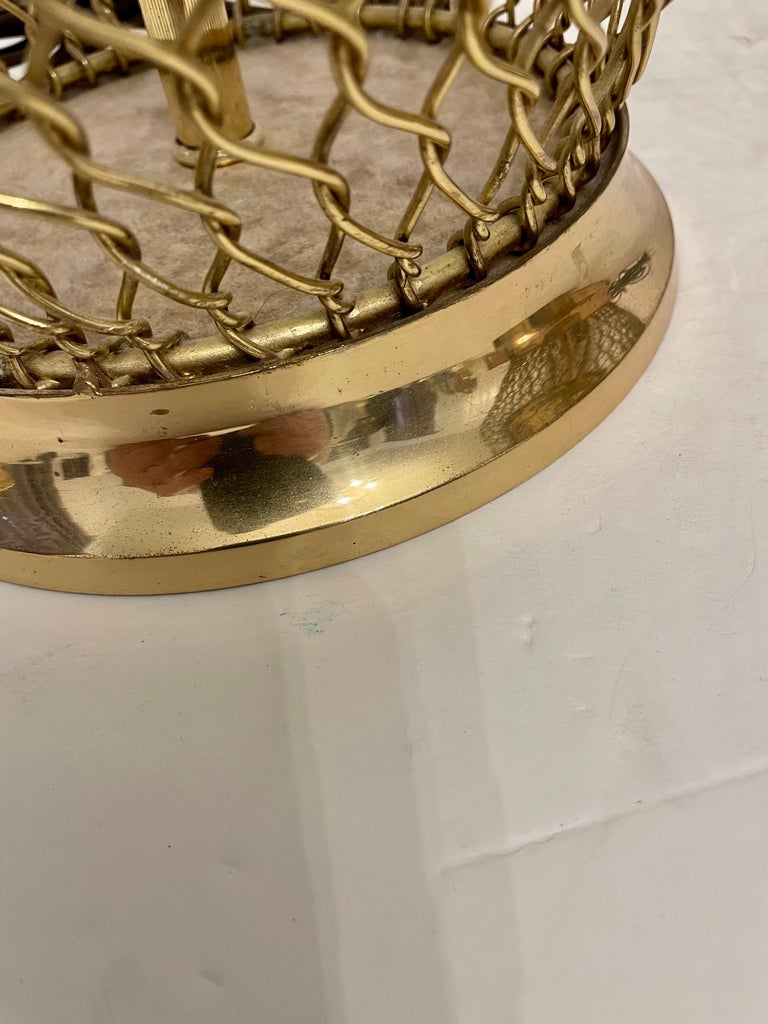 Pair French Style Twisted Brass Wire Lamps For Sale at 1stDibs