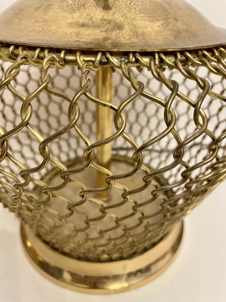 Pair French Style Twisted Brass Wire Lamps For Sale at 1stDibs