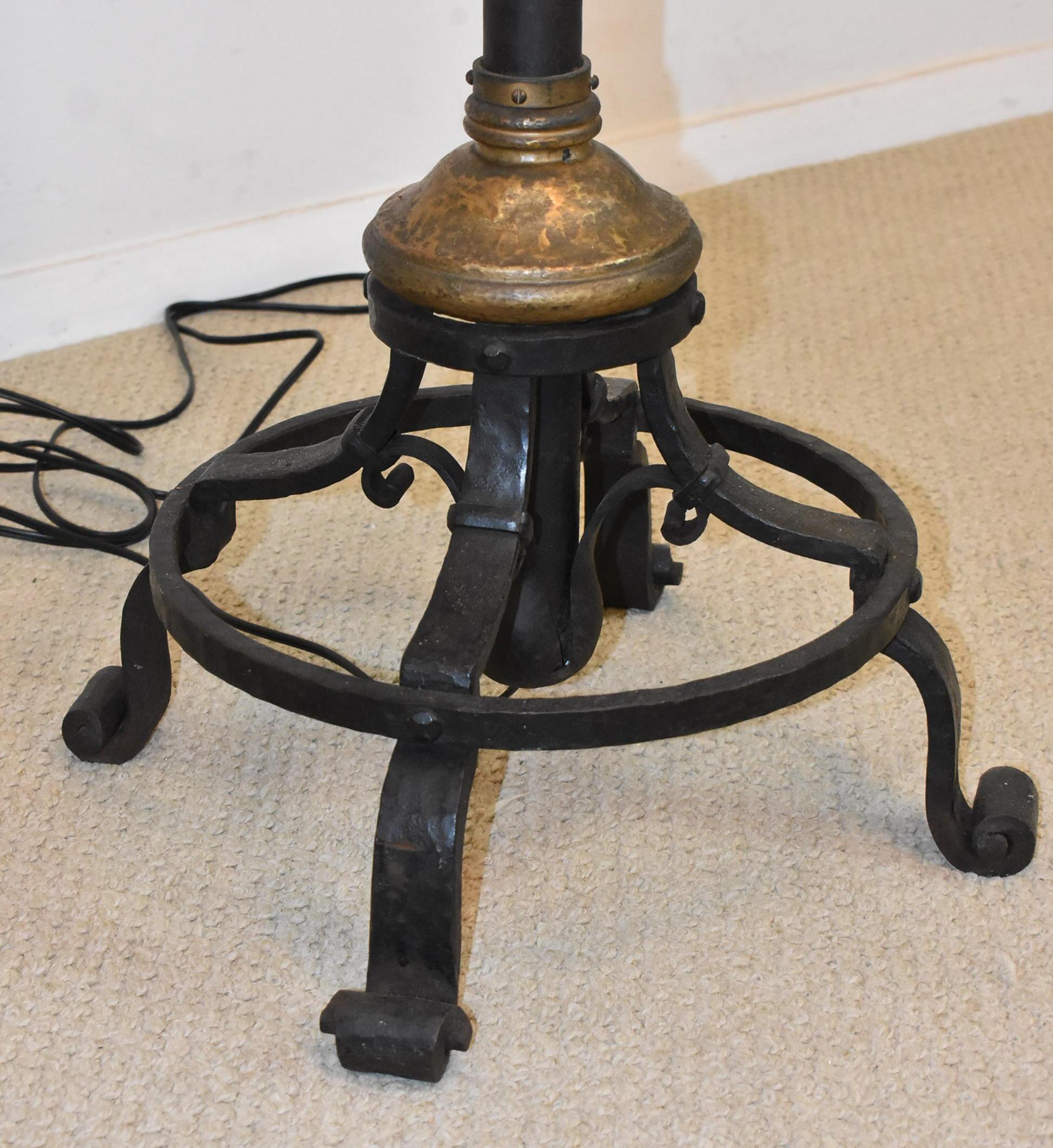 Other Pair of French Style Wrought Iron and Brass Street Lamps For Sale