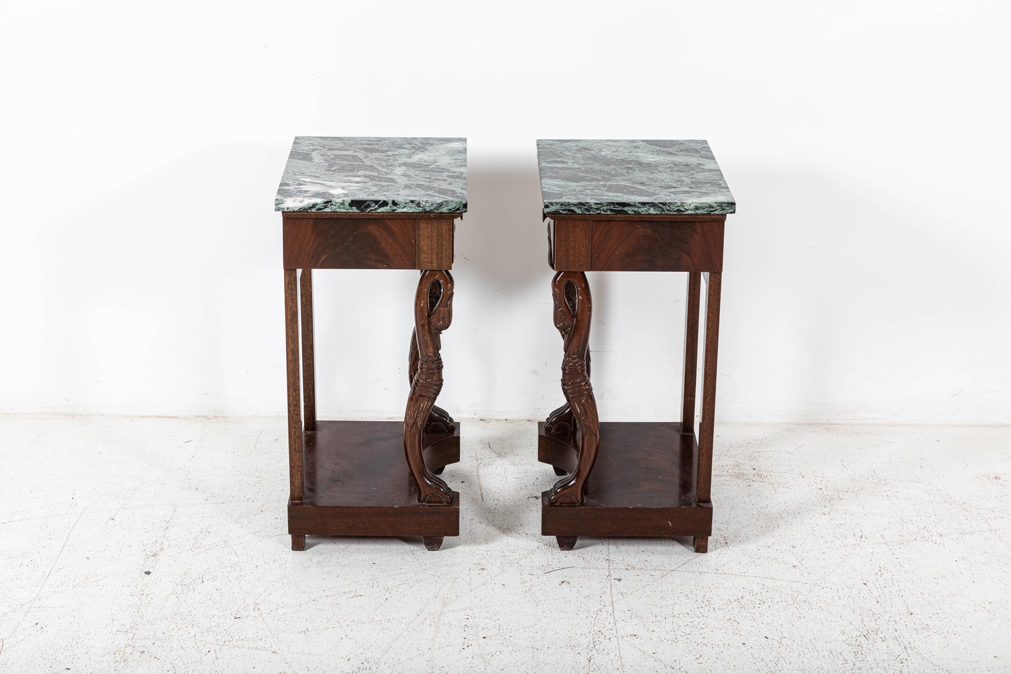 Pair French Swan Neck Bedside Tables For Sale 8