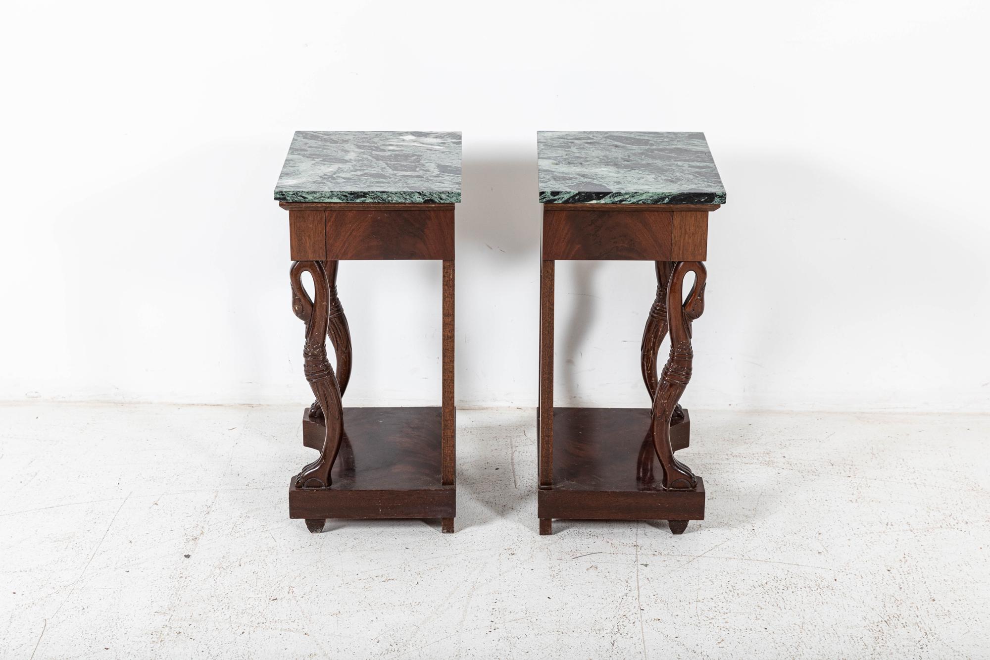 Pair French Swan Neck Bedside Tables For Sale 9