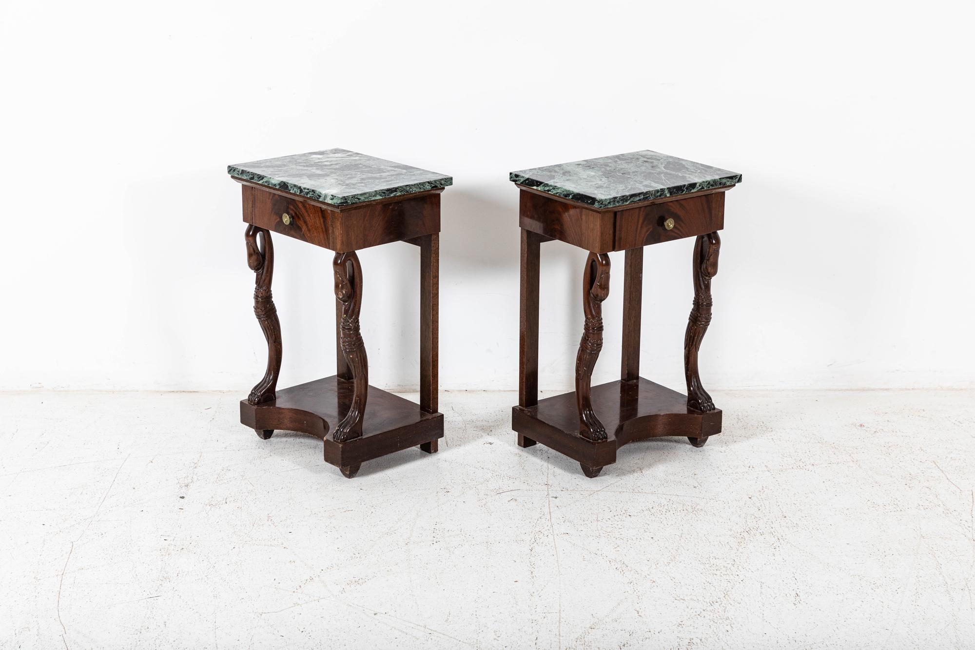 Pair French Swan Neck Bedside Tables For Sale 12