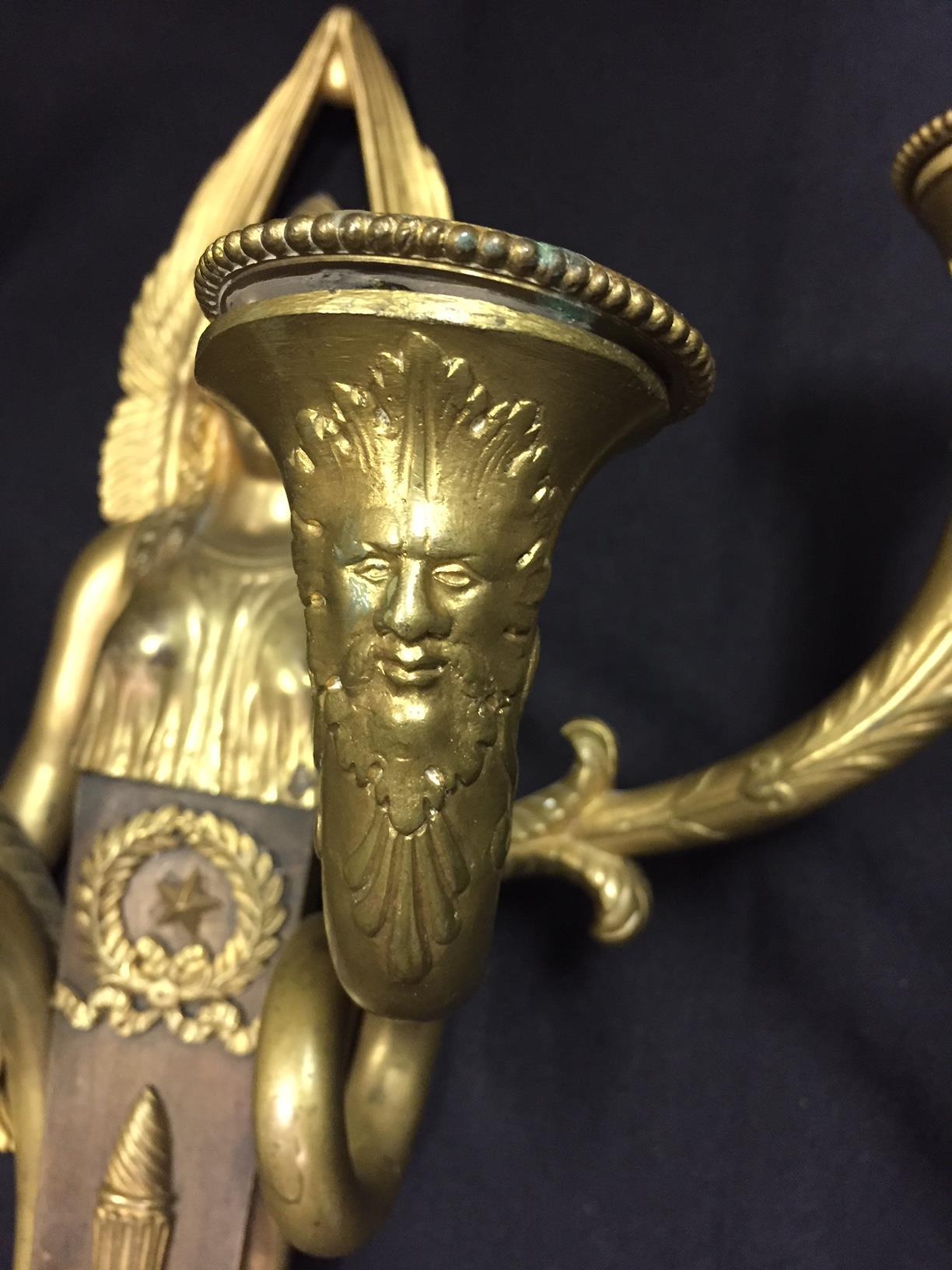 Pair French Third Empire Ormolu Sconces Signed, 19th Century In Good Condition In Cypress, CA