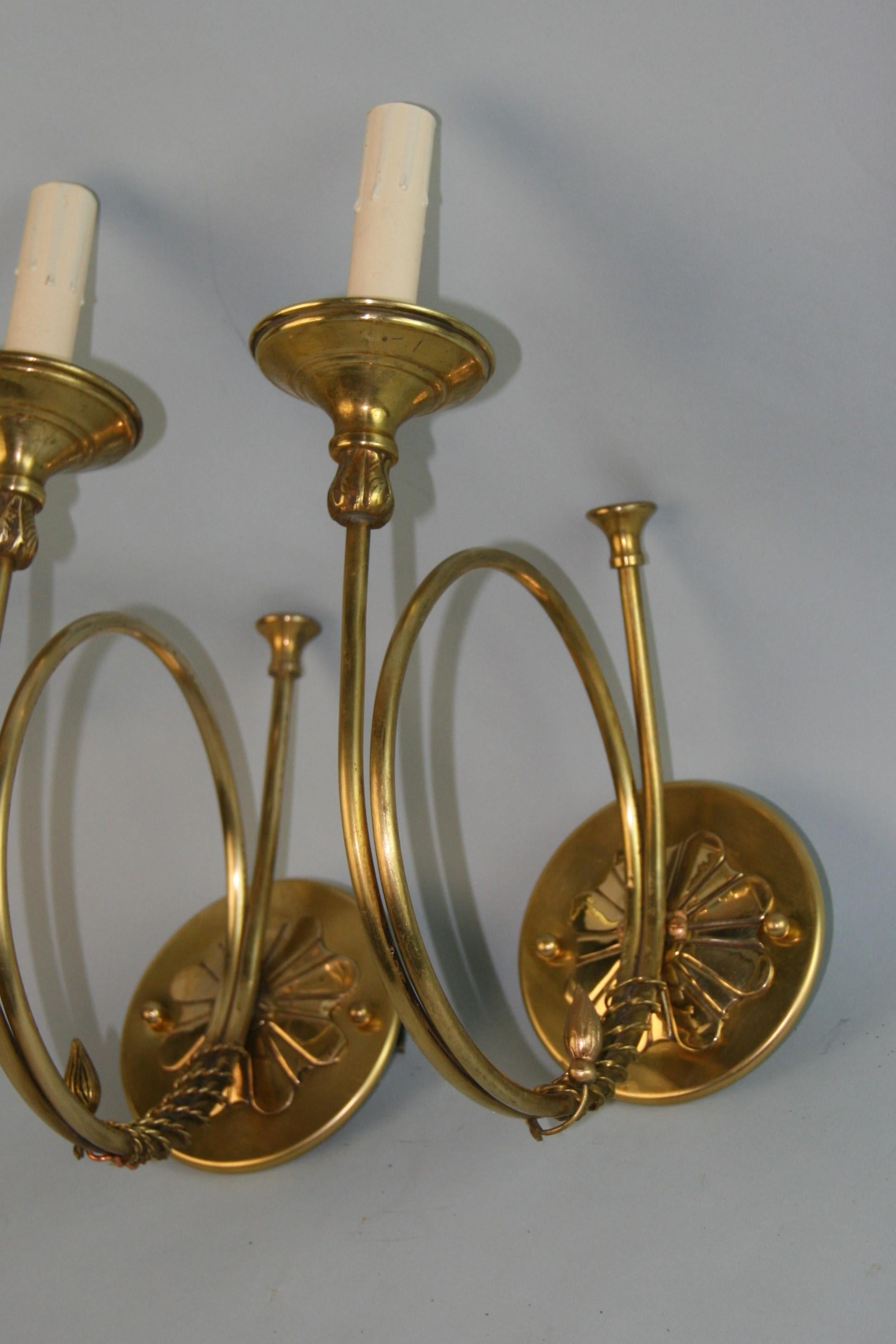 1400 pair of French large trumpet sconces
Two pair available