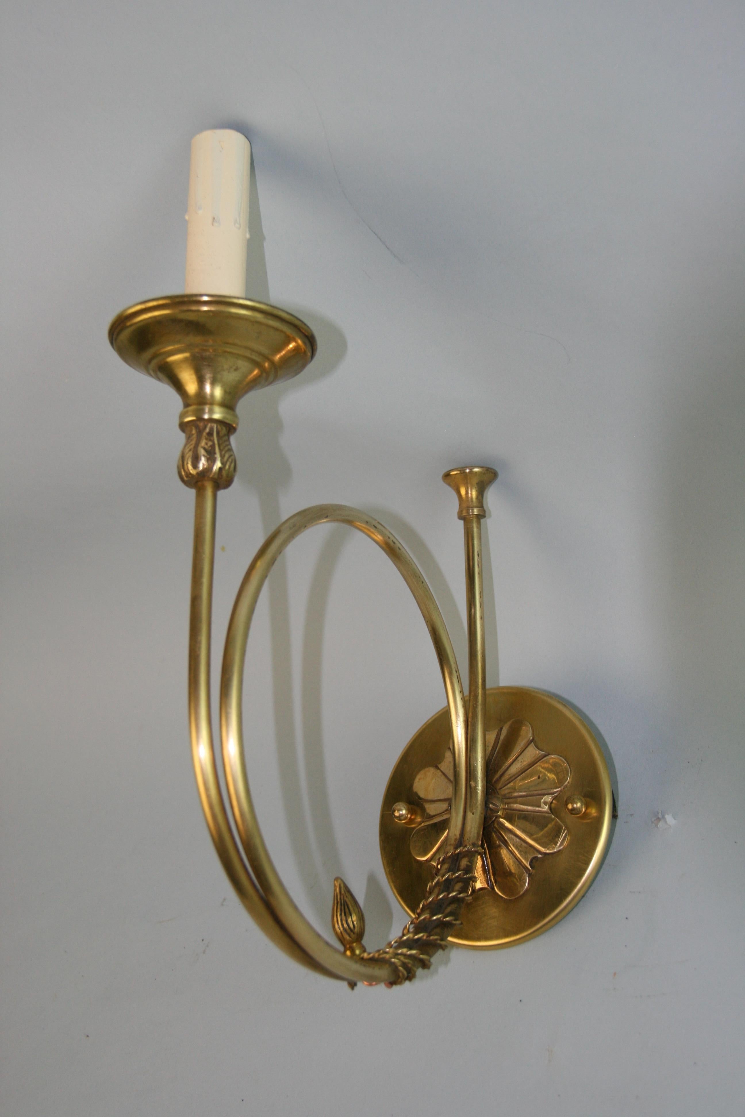 Mid-20th Century Pair French Trumpet Sconces '2 Pair Available' For Sale