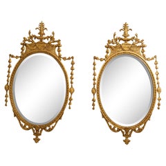 Pair FRIEDMAN BROTHERS Model 6769 Adam Style Gold Gilt Mirrors