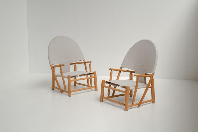 Pair G23 Hoop Lounge Chairs by Piero Palange & Werther Toffoloni for Germa 1970s For Sale 1