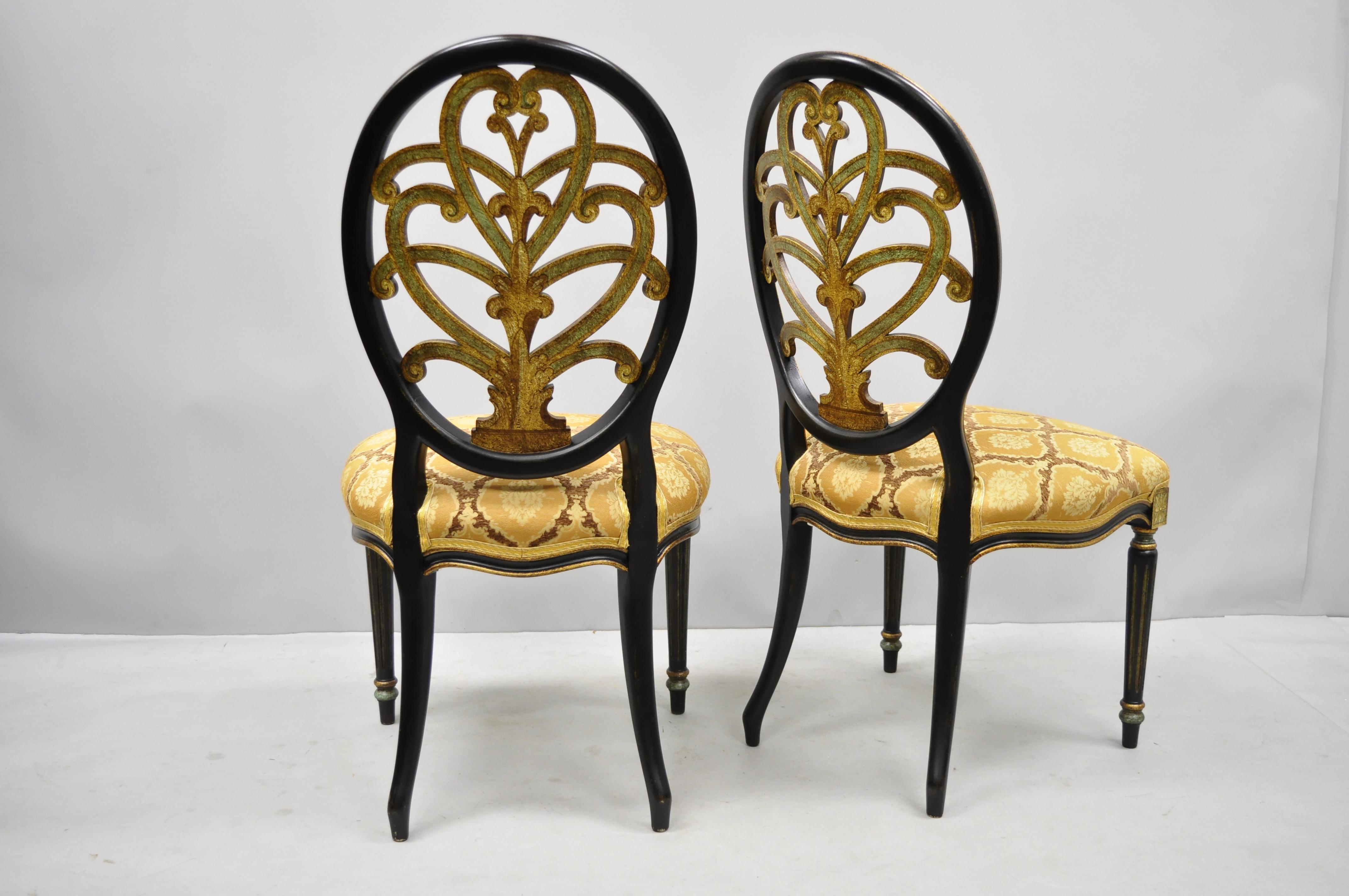 Galimberti Lino Italian Regency Hepplewhite Adams Style Pointed Side Chairs Pair 5