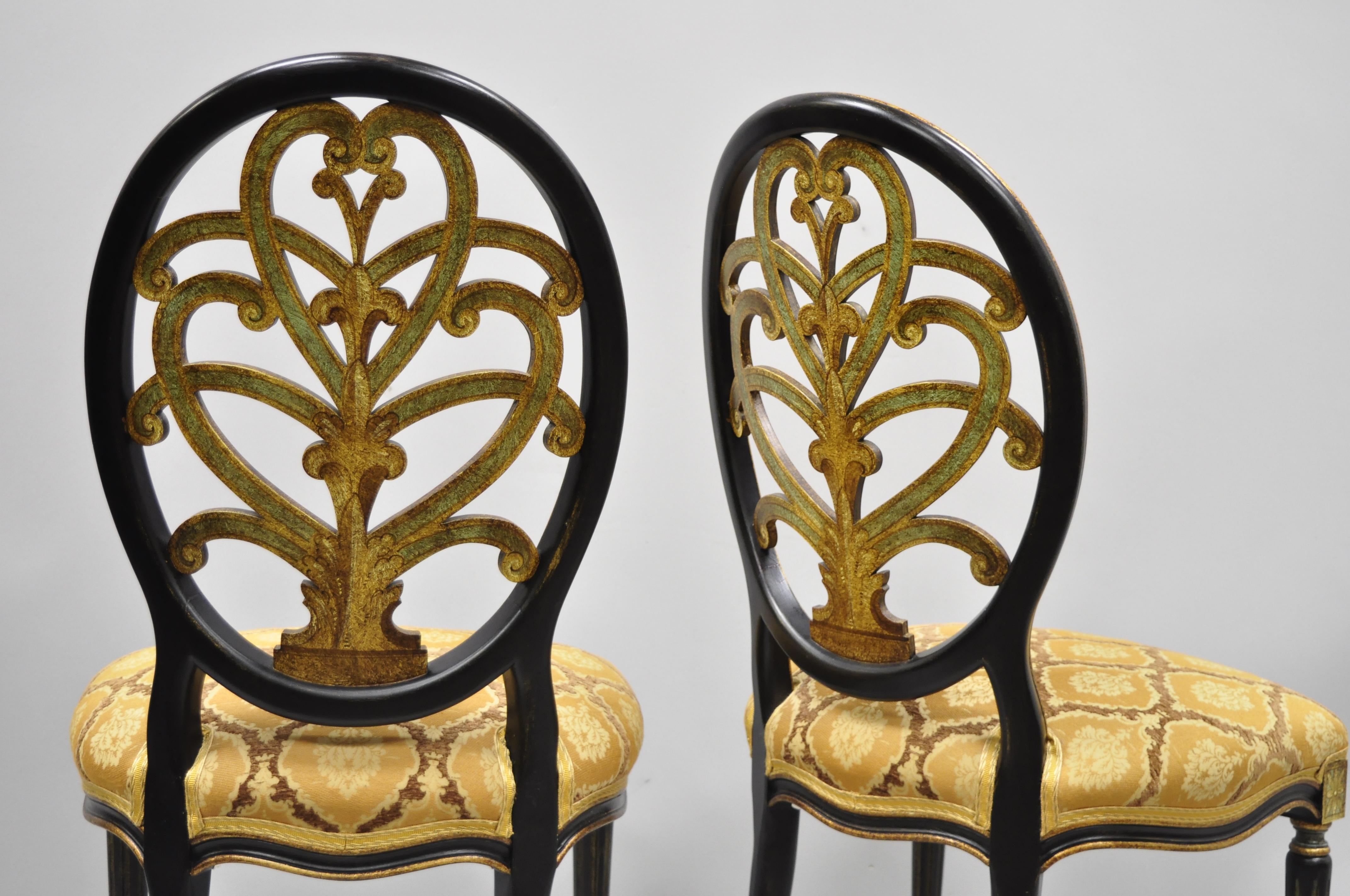 Galimberti Lino Italian Regency Hepplewhite Adams Style Pointed Side Chairs Pair 6