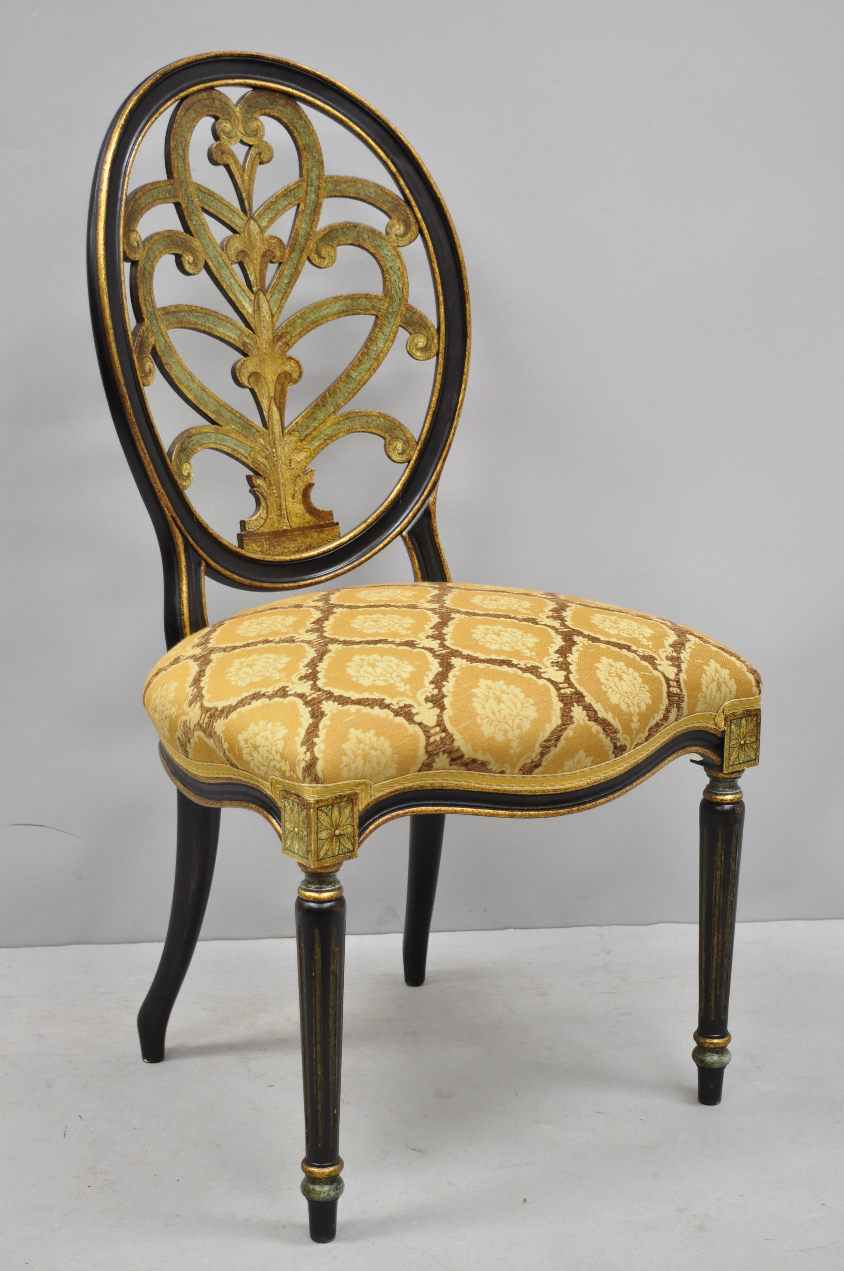 Galimberti Lino Italian Regency Hepplewhite Adams Style Pointed Side Chairs Pair 7