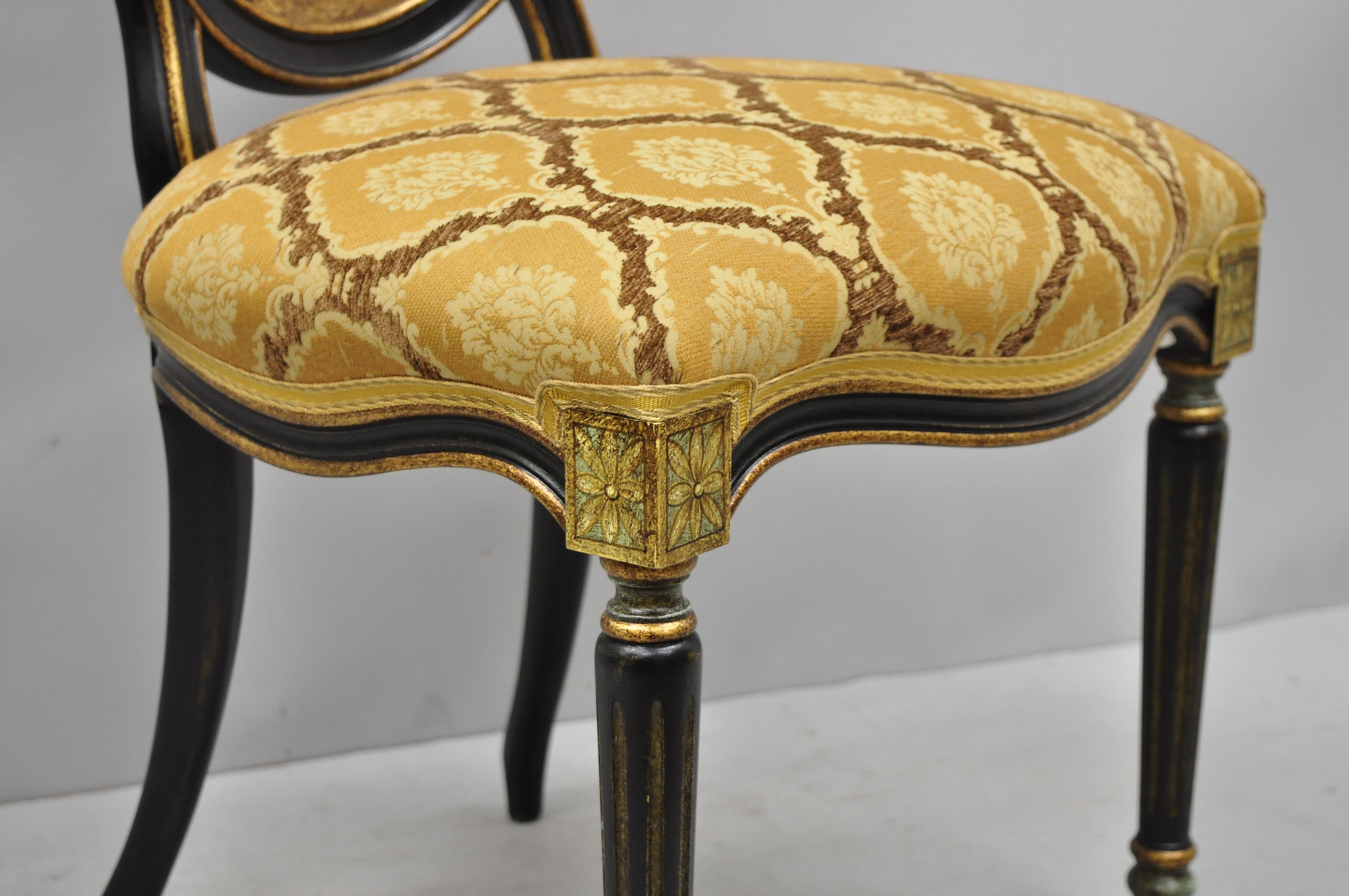 Galimberti Lino Italian Regency Hepplewhite Adams Style Pointed Side Chairs Pair 2