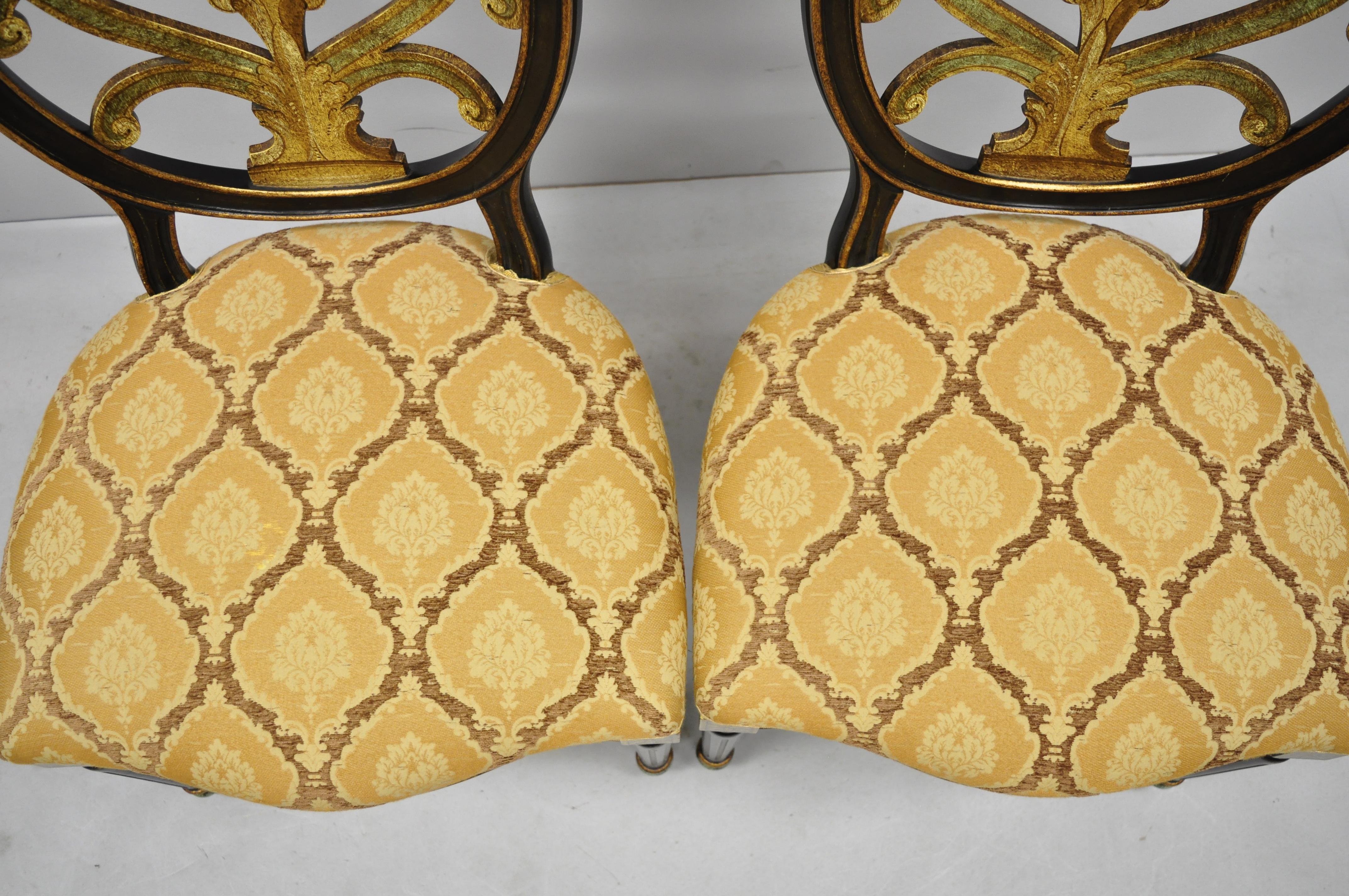 Galimberti Lino Italian Regency Hepplewhite Adams Style Pointed Side Chairs Pair 3
