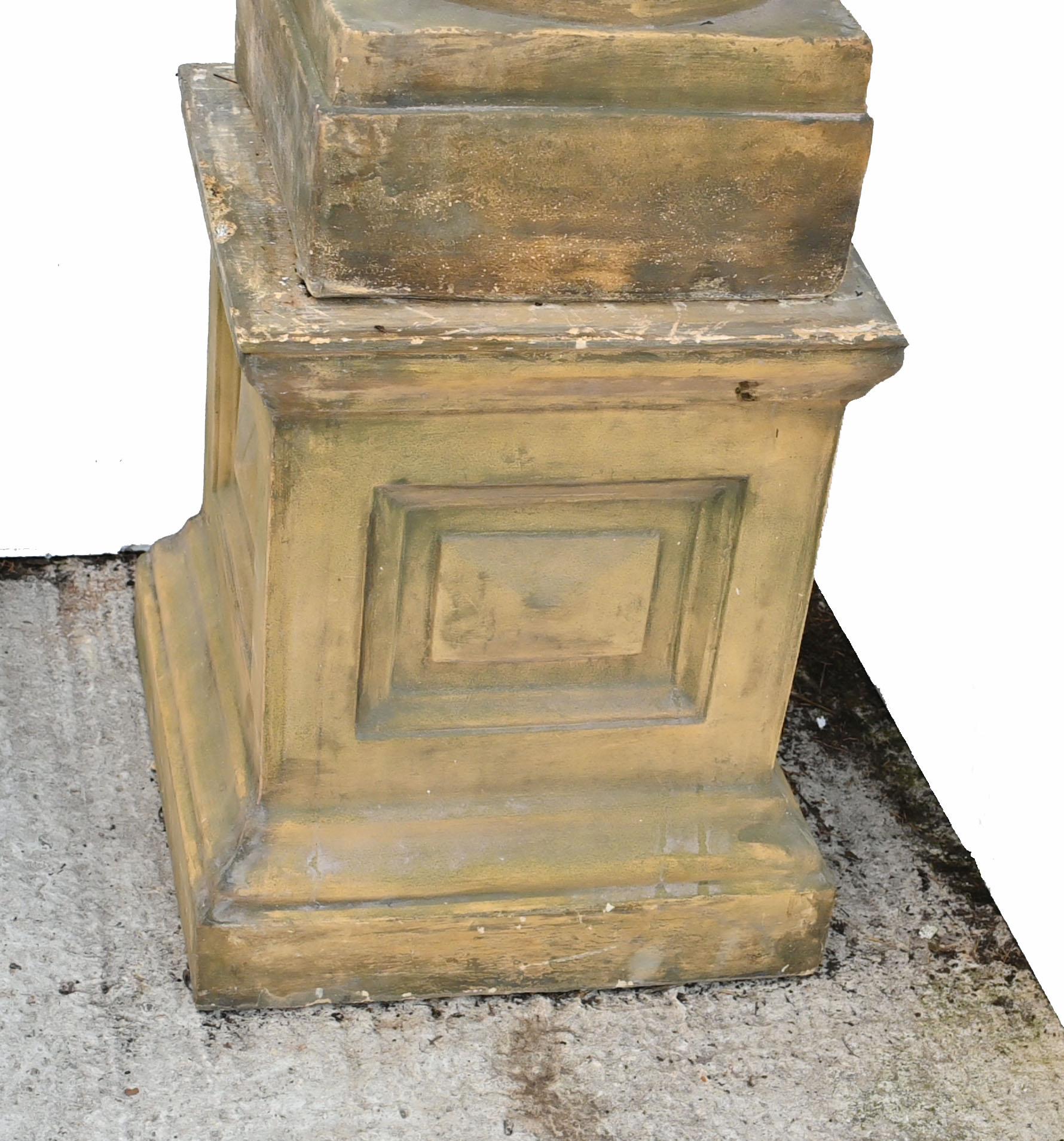 Pareja de Urnas de Jardín Campana Base Pedestal Clásica Thomas Hope Terracota Mármol en venta