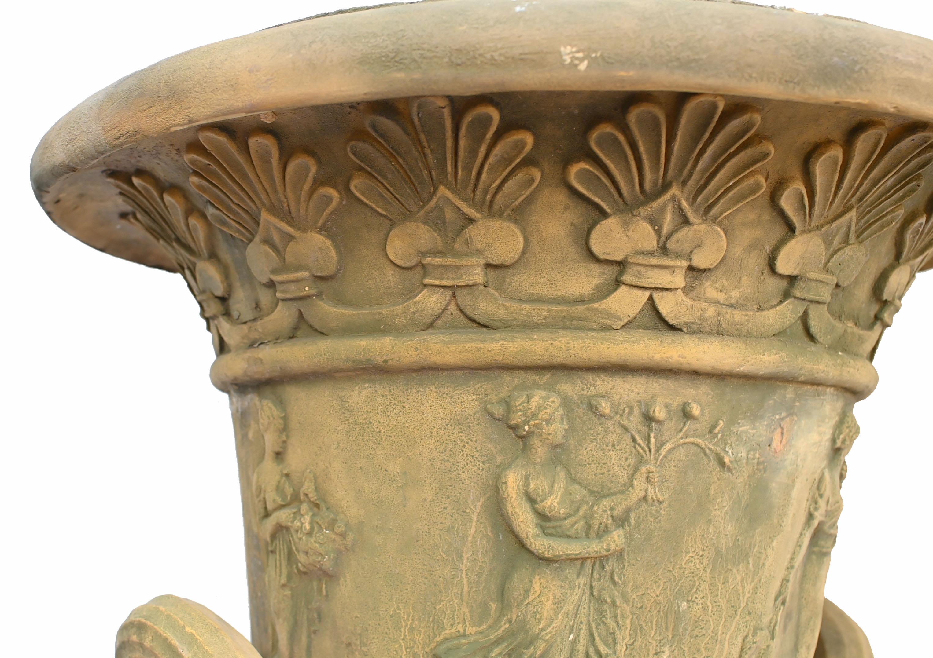 Pareja de Urnas de Jardín Campana Base Pedestal Clásica Thomas Hope Terracota en venta 3