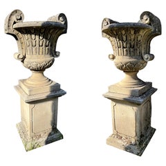 Vintage Pair Garden Vases in Vicenza Stone, 1960