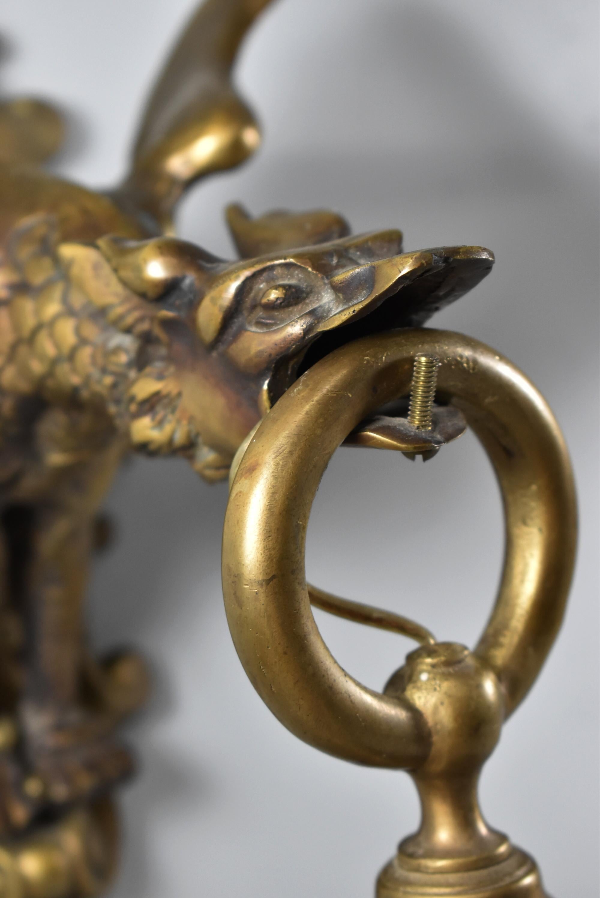 Unknown Pair of Gargoyle Bronze Gothic Style Wall Sconces