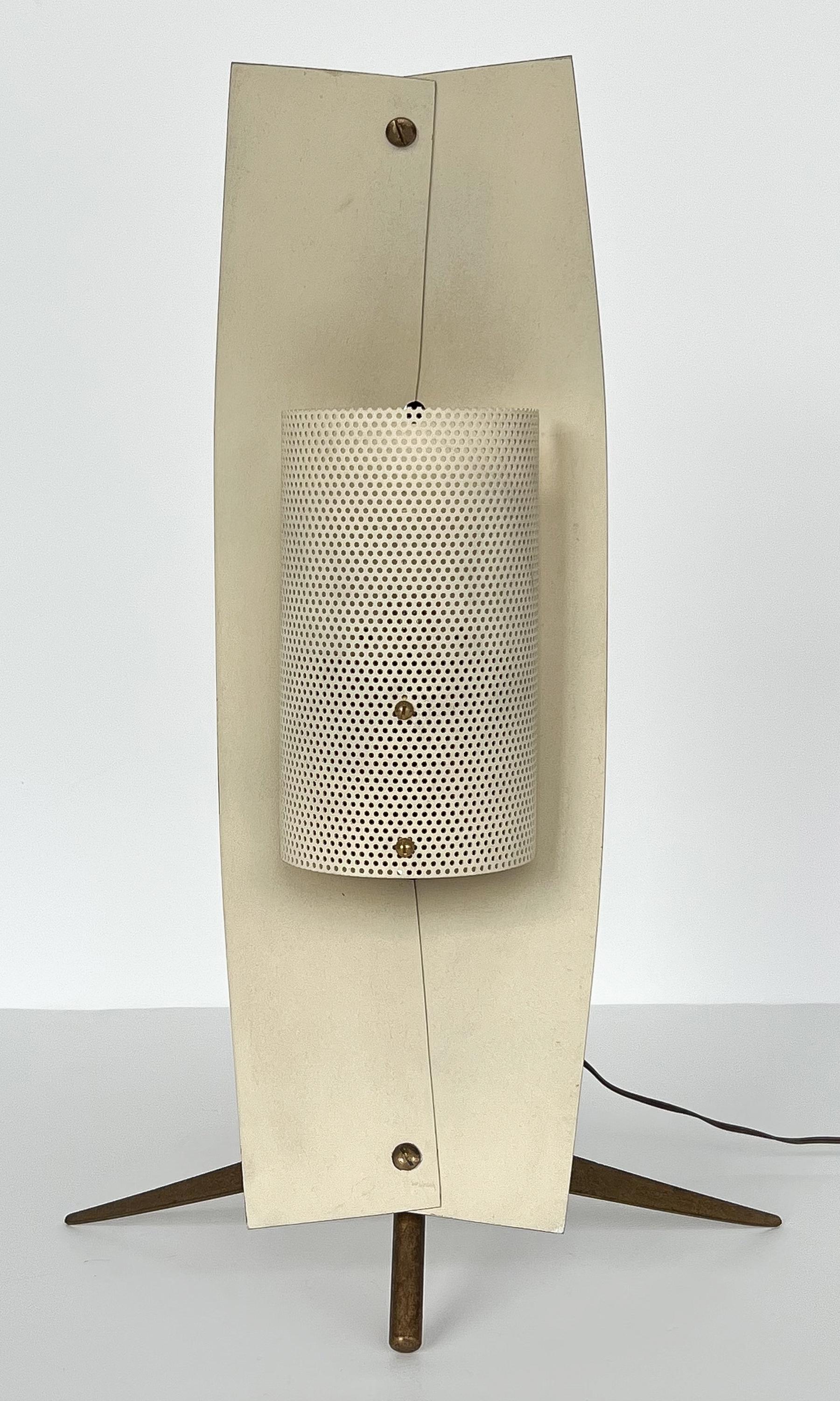 Enamel Pair Gastone Colliva Modernist Table Lamps / Wall Sconces